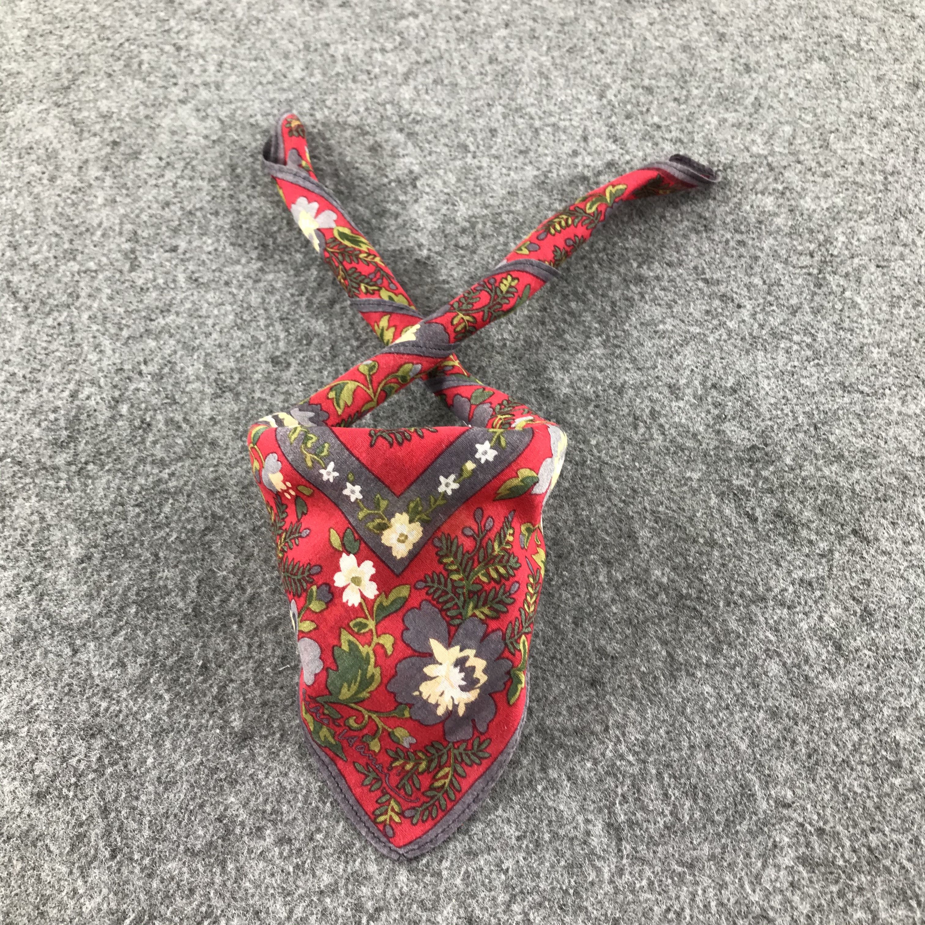 image of Vintage Yukiko Hanai Floral Handkerchief Neckerchief Bandana H108, Men's