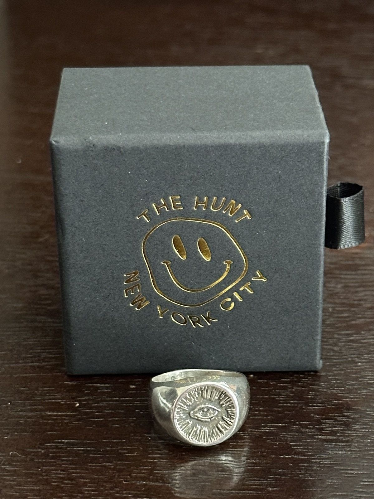 image of Jewelry The Hunt Nyc Small Signet Silver Ring Size 8.5, Men's