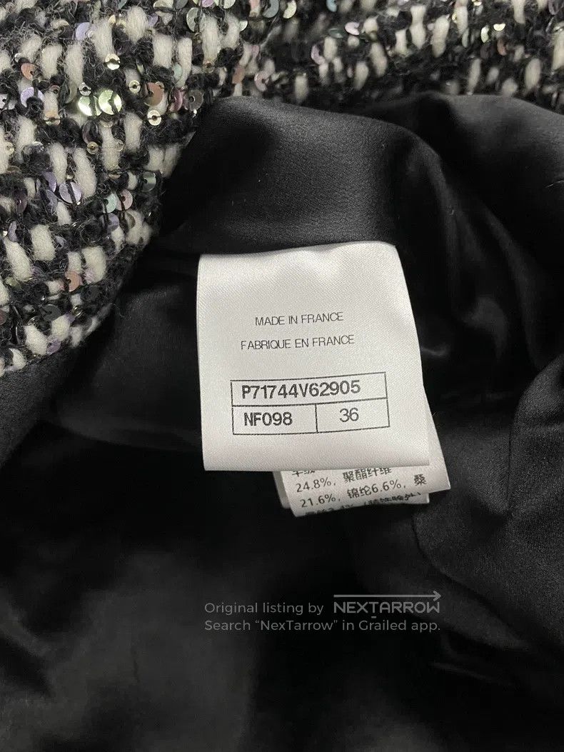 Chanel Chanel Black and white sequin tweed lapel jacket Size XS / US 0-2 / IT 36-38 - 5 Thumbnail