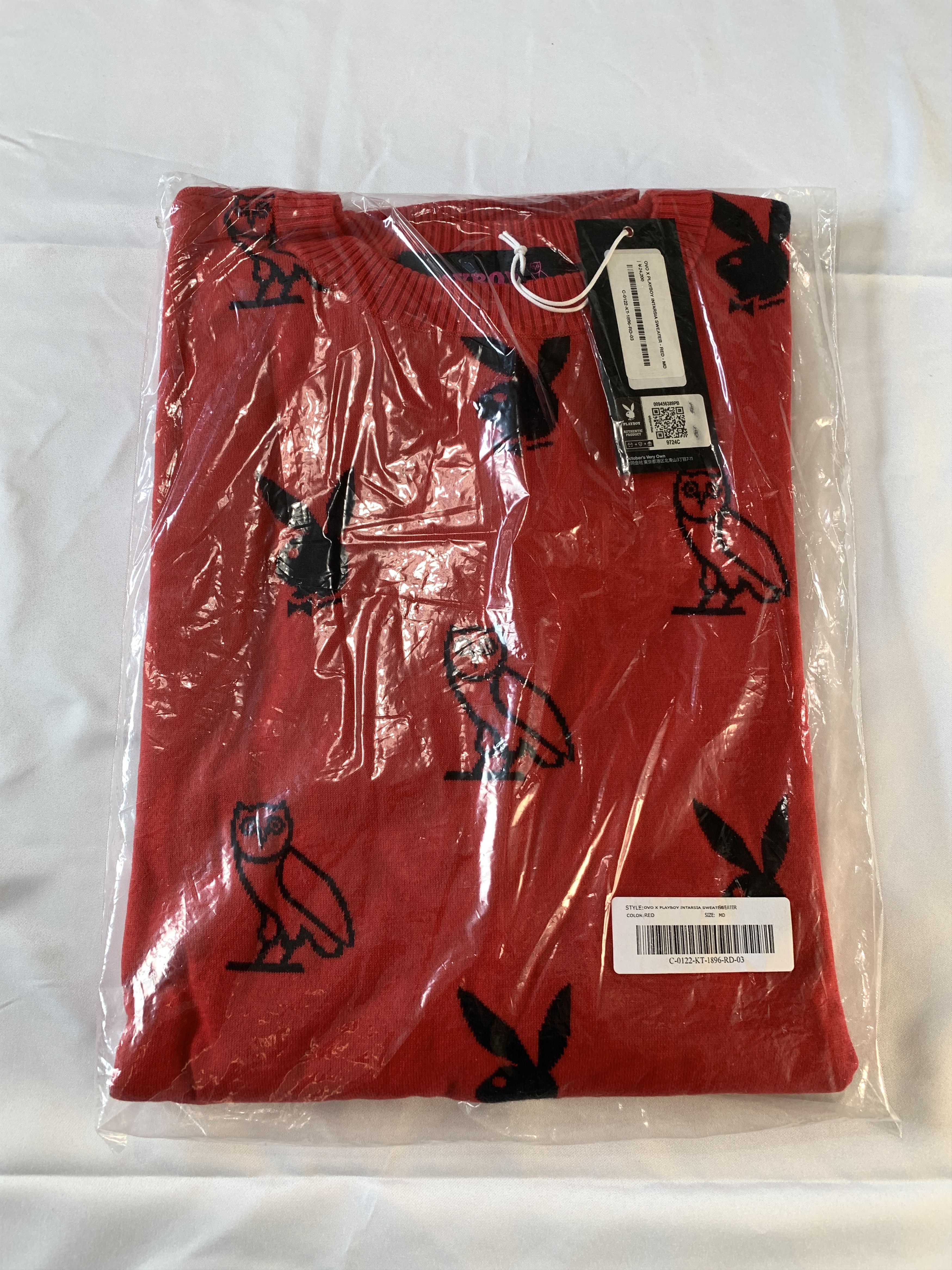 OVO X Playboy Intarsia Monogram Owl Sweater