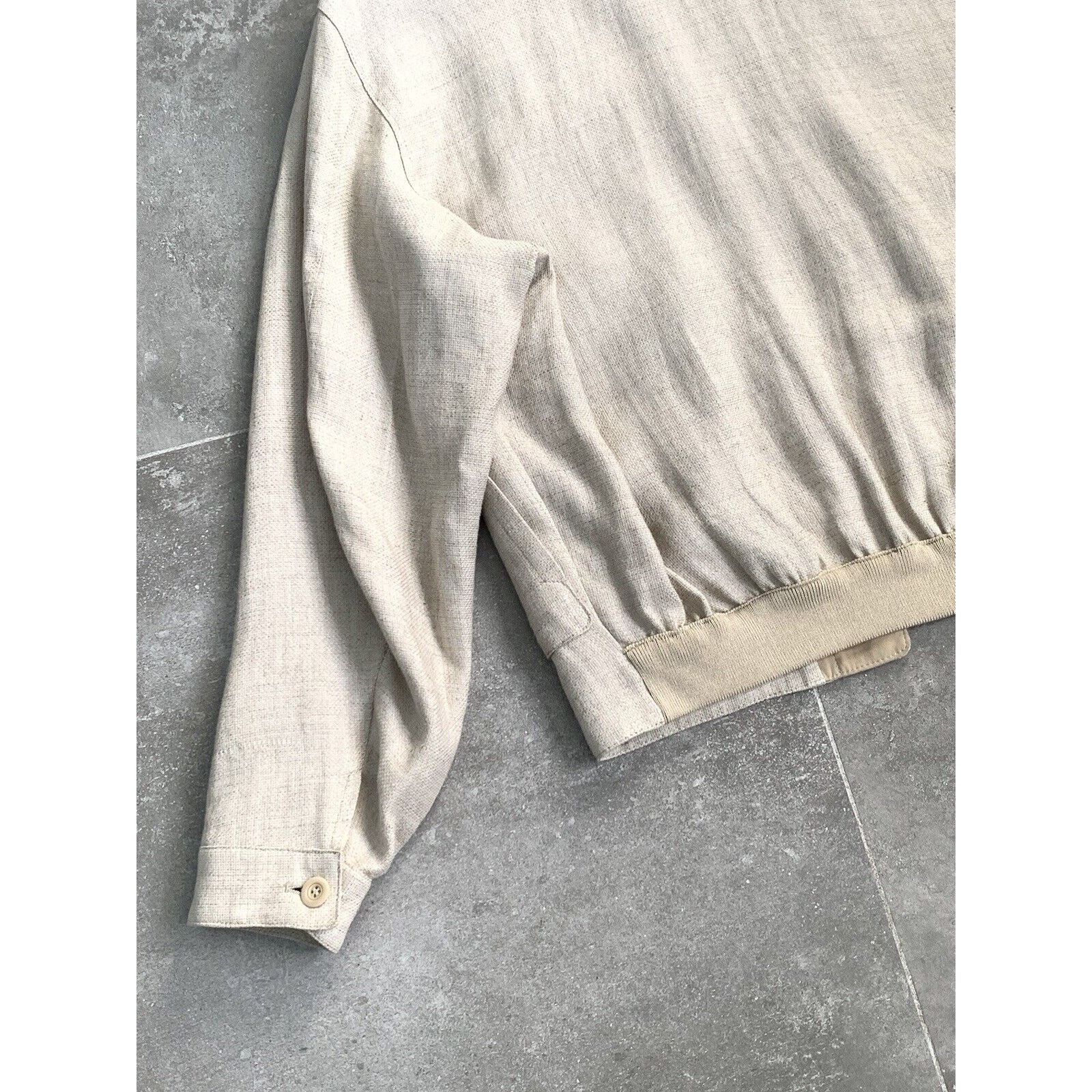Gimo's × Vintage Men's GIMO'S SUEDE LINEN Bomber Jacket Coat EU 56 UK 46 XL Size US XXL / EU 58 / 5 - 21 Thumbnail