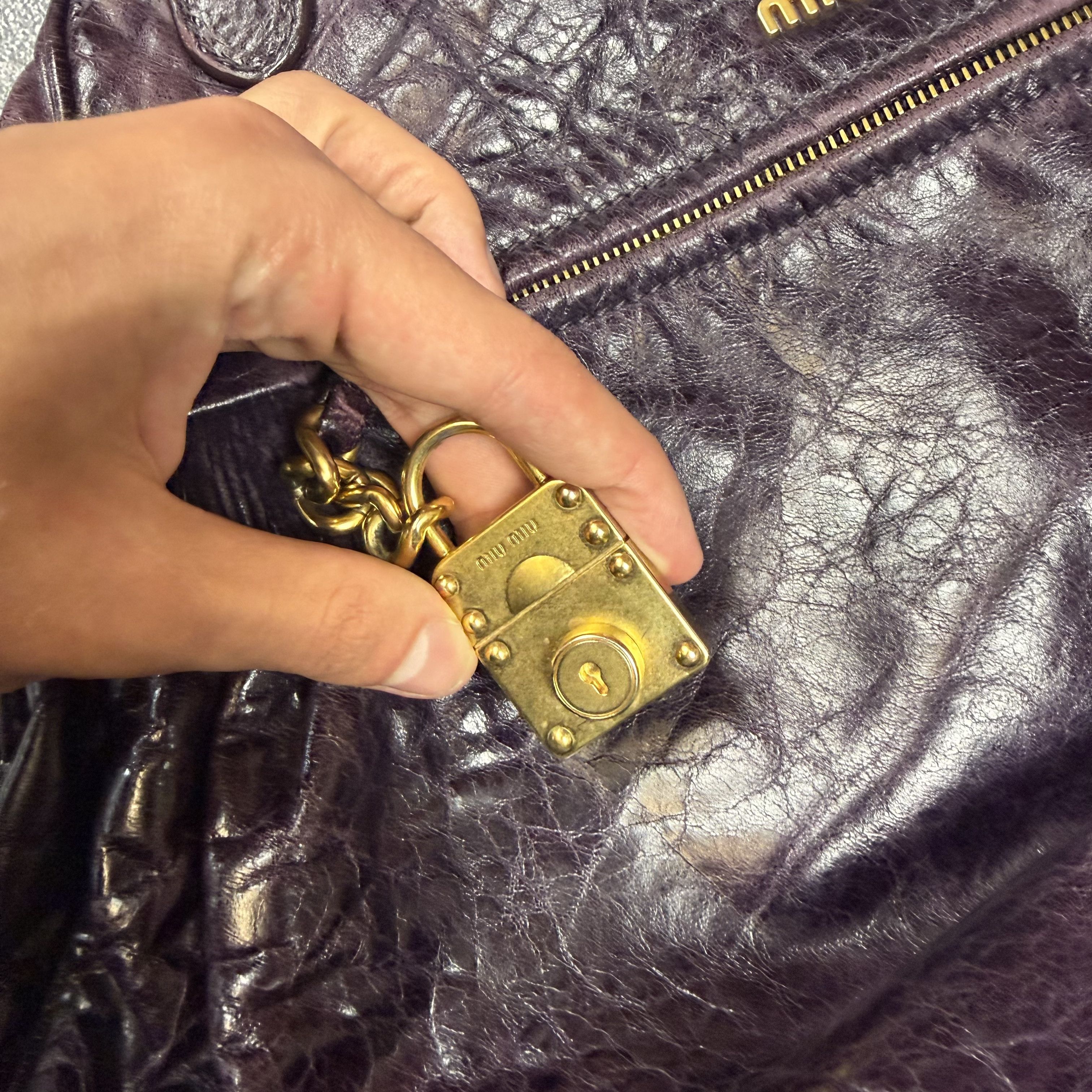 Miu Miu vintage y2k miu miu leather tote bag in violet Size ONE SIZE - 3 Thumbnail