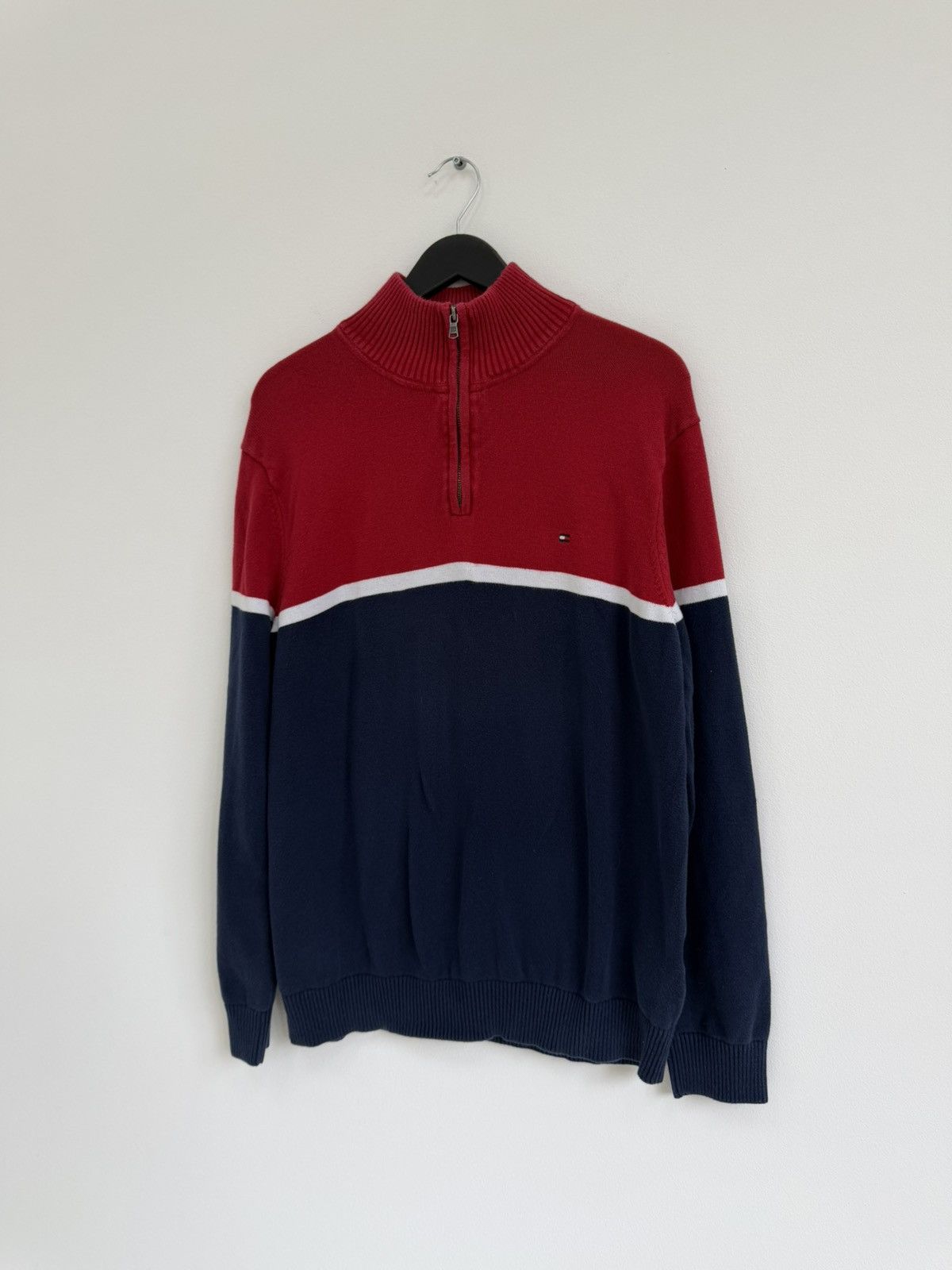 Tommy Hilfiger Vintage 2000s Tommy Hilfiger Knit 1/4 Zip Sweater OldMoney Size US M / EU 48-50 / 2 - 2 Thumbnail