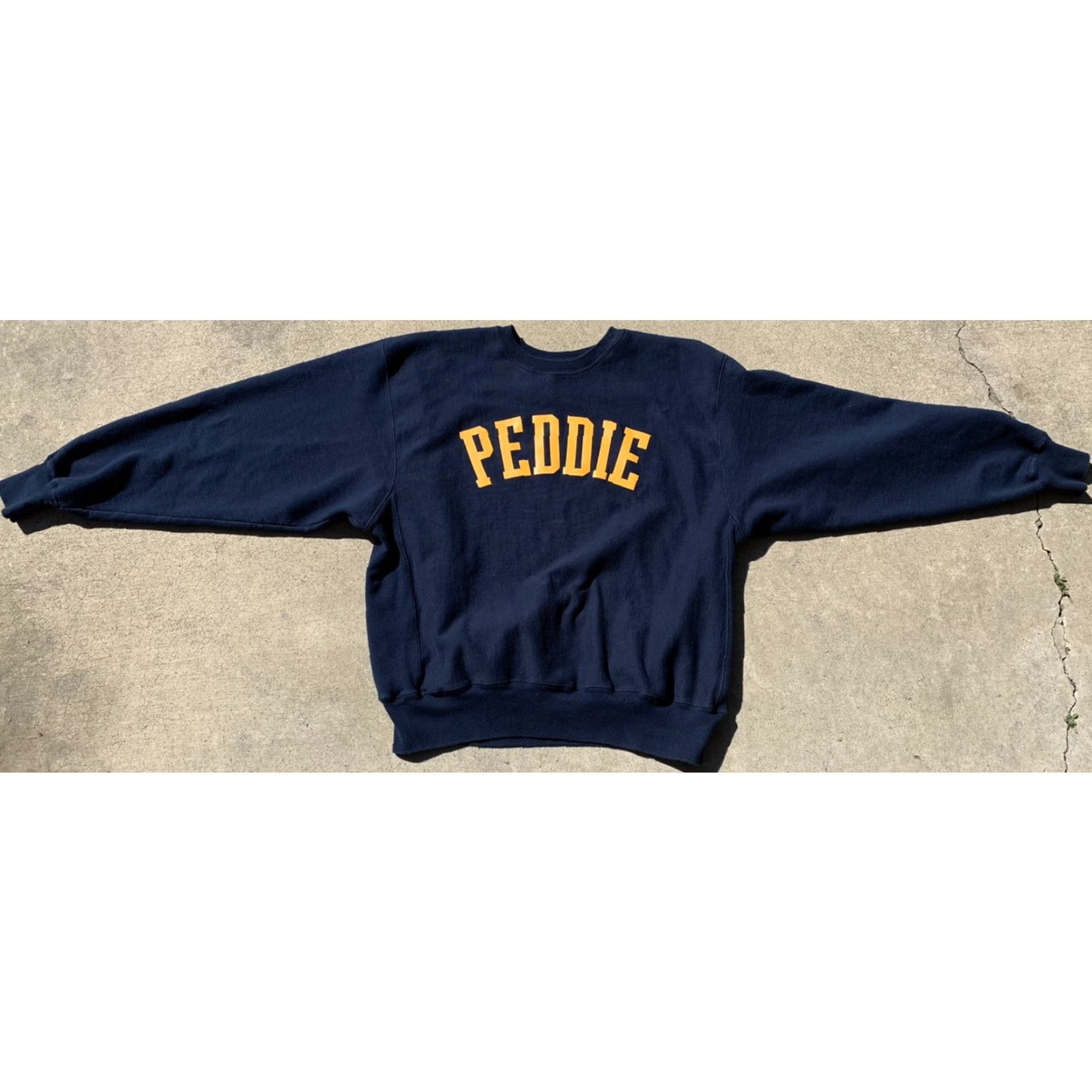 Champion VINTAGE PEDDIE Champion Reverse Weave XL Long Sleeve Pullover Sweatshirt Blue Men Regular Graphic Print School Pattern Size US XL / EU 56 / 4 - 7 Thumbnail