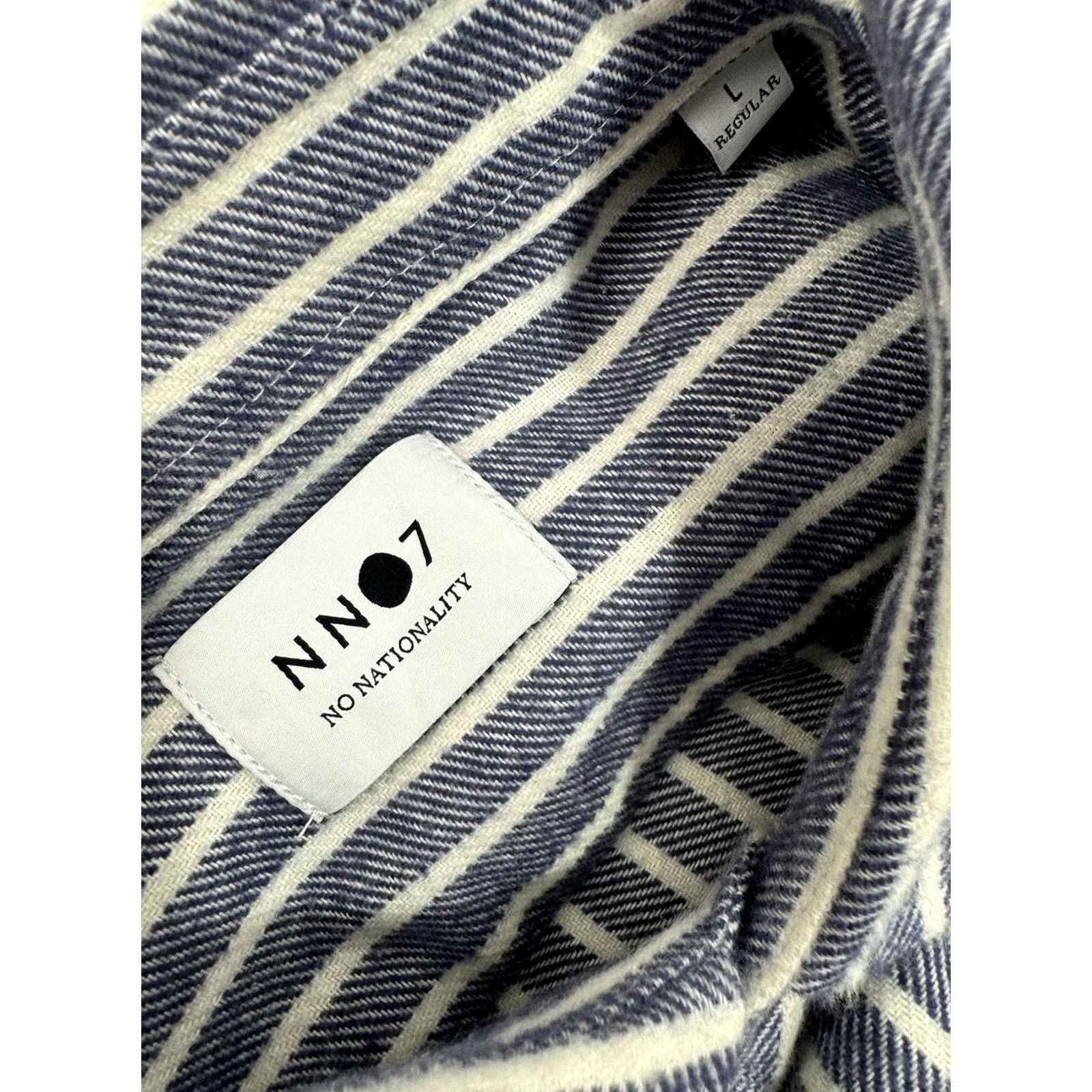 NN07 NN07 ERRICO Mens M / L Soft Flannel Striped Shirt Button-Up Blue / White XL - NS Size US XL / EU 56 / 4 - 6 Thumbnail