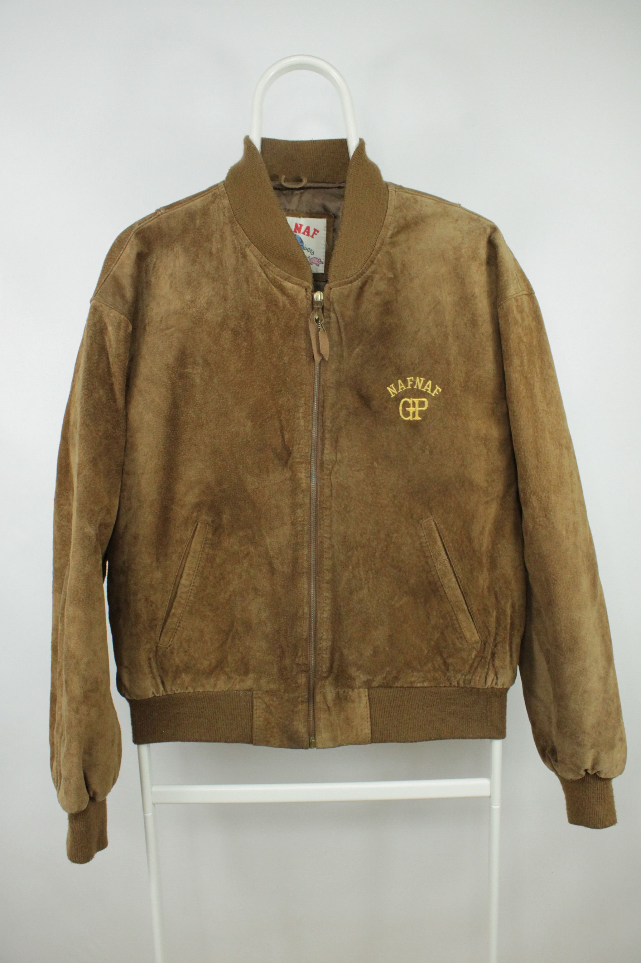 image of Naf Naf Paris Vintage Leather Jacket in Brown, Men's (Size Small)