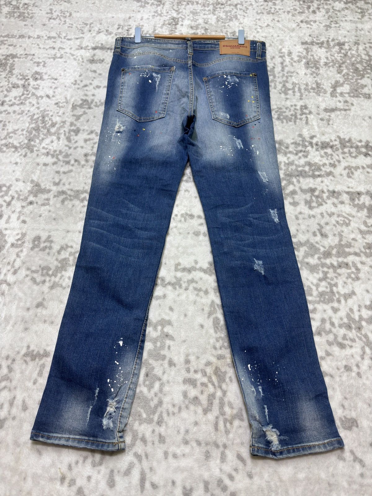 Dsquared2 DSQUARED2 Distressed Paint Splatter Denim Y2K Skinny Fit Size US 33 - 2 Thumbnail