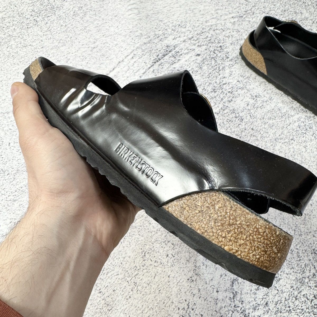 Birkenstock × Designer Birkenstock Milano Black/Gold Leather Sandals 39size 25cm Size US 8.5 / IT 38.5 - 5 Thumbnail