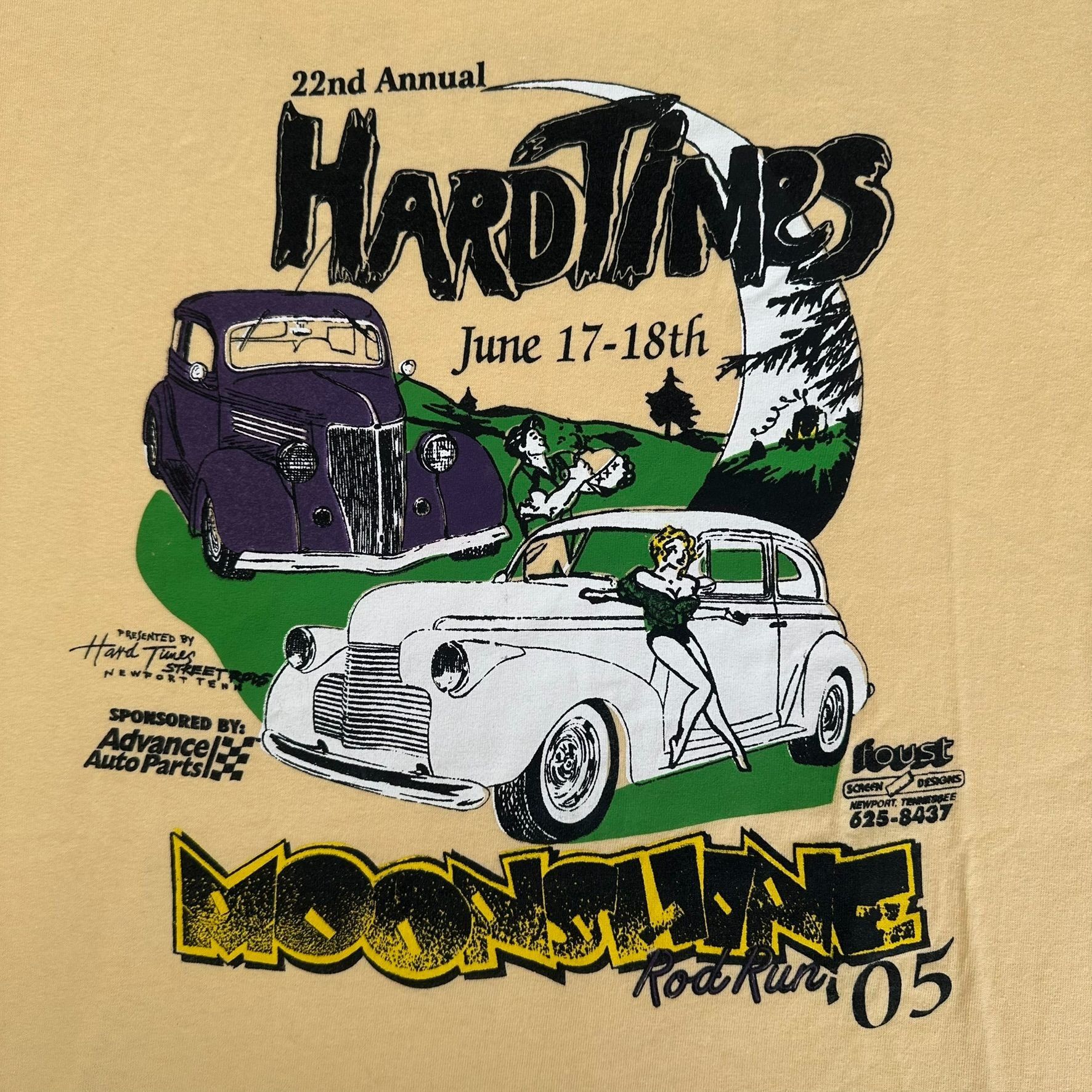 Vintage Vintage Y2K Moonshine Rod Run Car Show T-Shirt Yellow M Retr Size US M / EU 48-50 / 2 - 2 Thumbnail