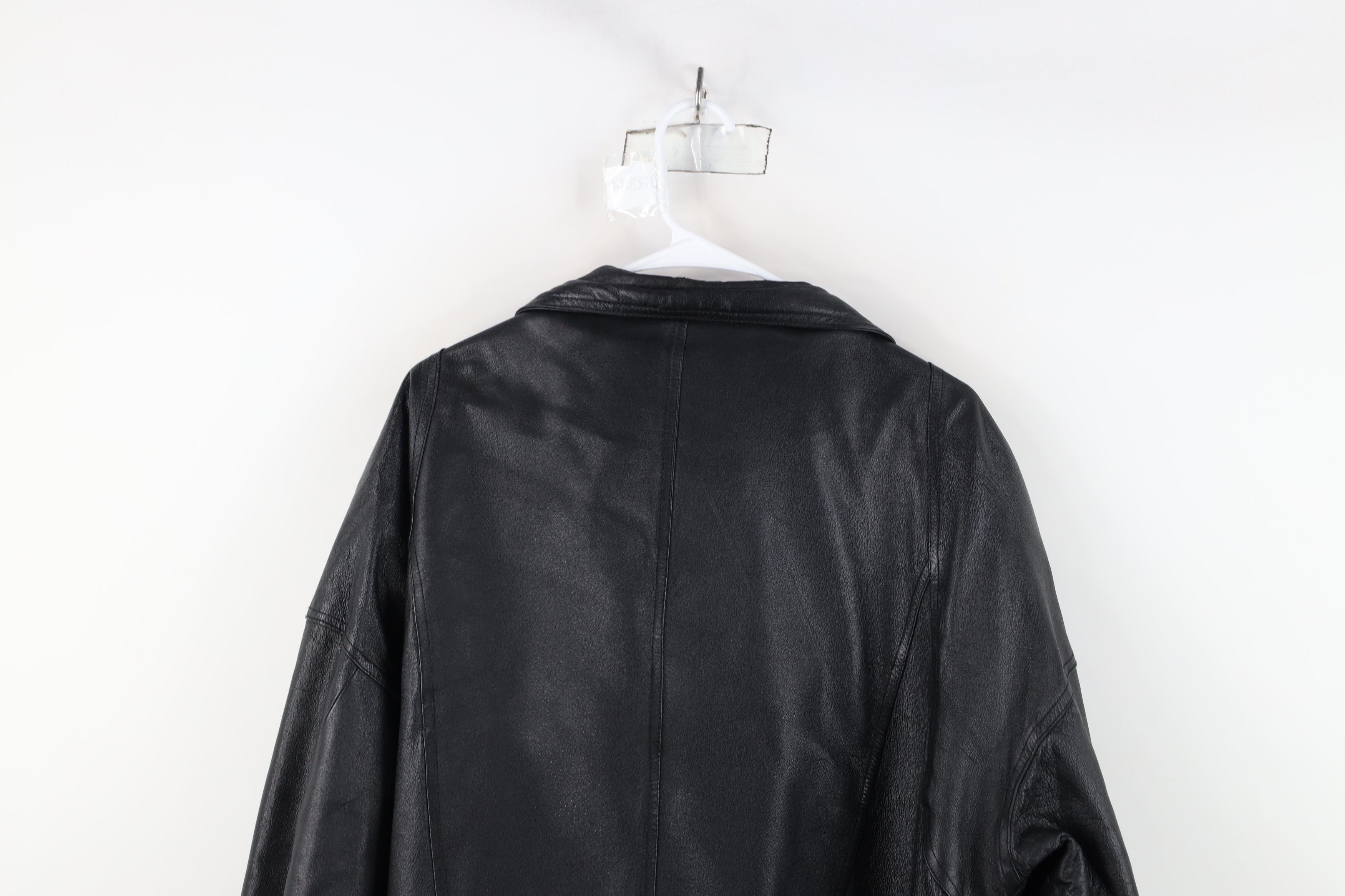 Vintage Vintage 90s Streetwear Leather Flight Bomber Jacket Black Size US L / EU 52-54 / 3 - 14 Thumbnail