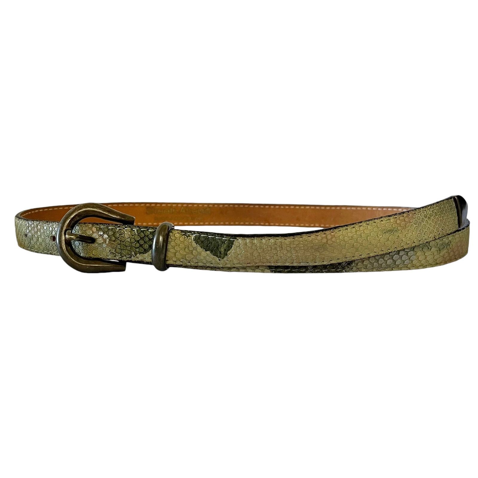 Other Streets Ahead Green Snake Embossed Leather Long Flap Belt Size ONE SIZE - 2 Thumbnail