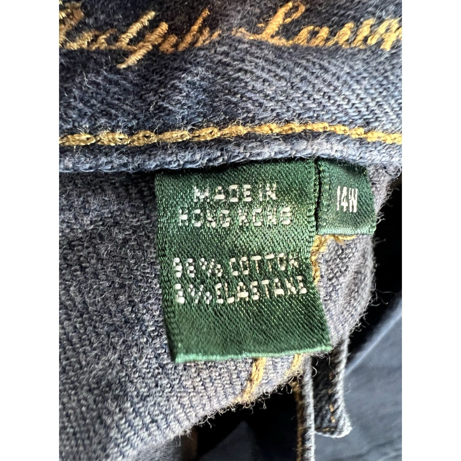 Ralph Lauren VINTAGE Lauren Ralph Lauren Jeans Co. Flare Jeans Women's 14W 36x30.25 Blue Denim Logo 90s City Womens Jeans Size 36" / US 14 / IT 50 - 3 Thumbnail
