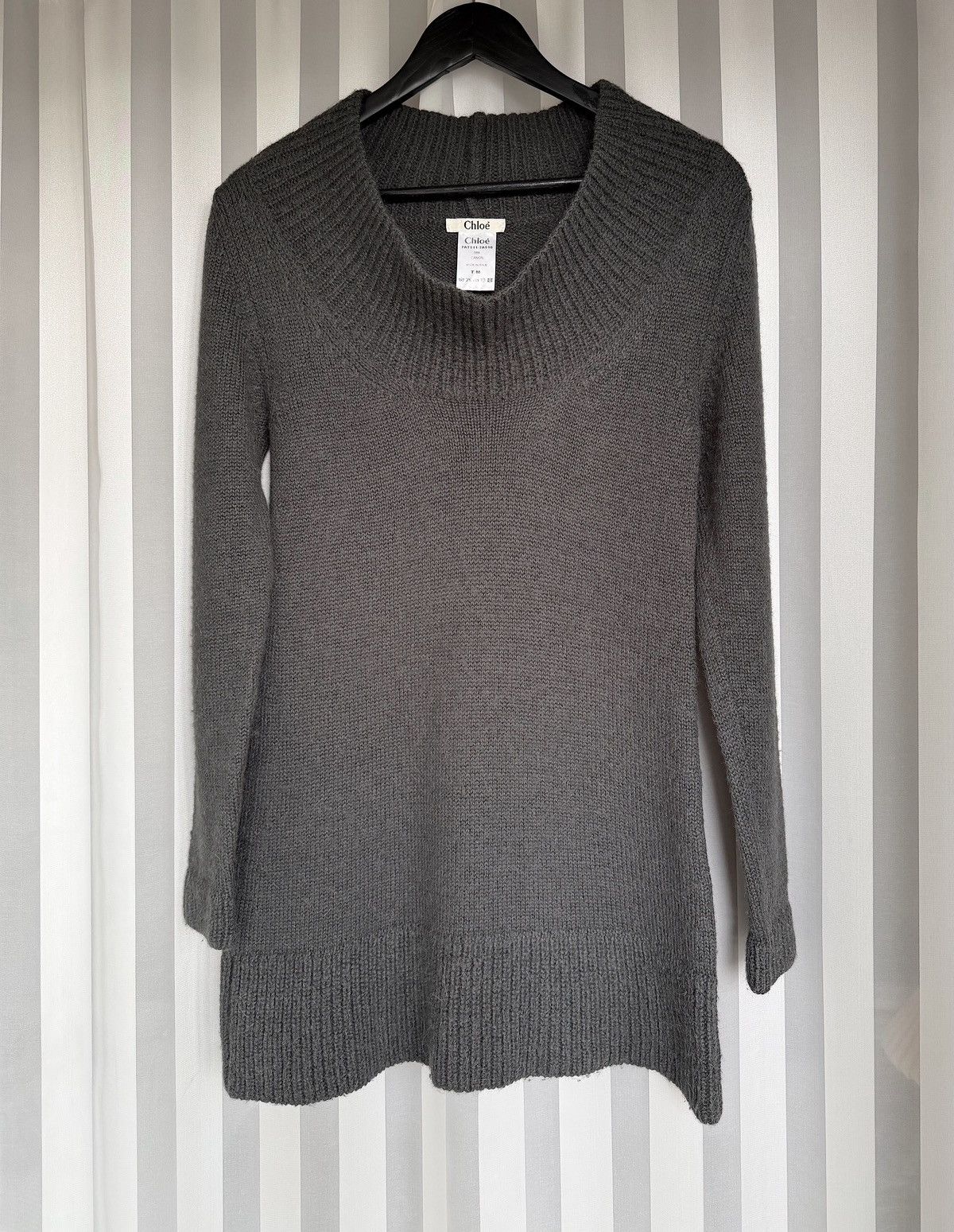Chloe CHLOÉ Wide Neck Alpaca Wool Sweater knit runway phoebe philo Size M / US 6-8 / IT 42-44 - 1 Thumbnail