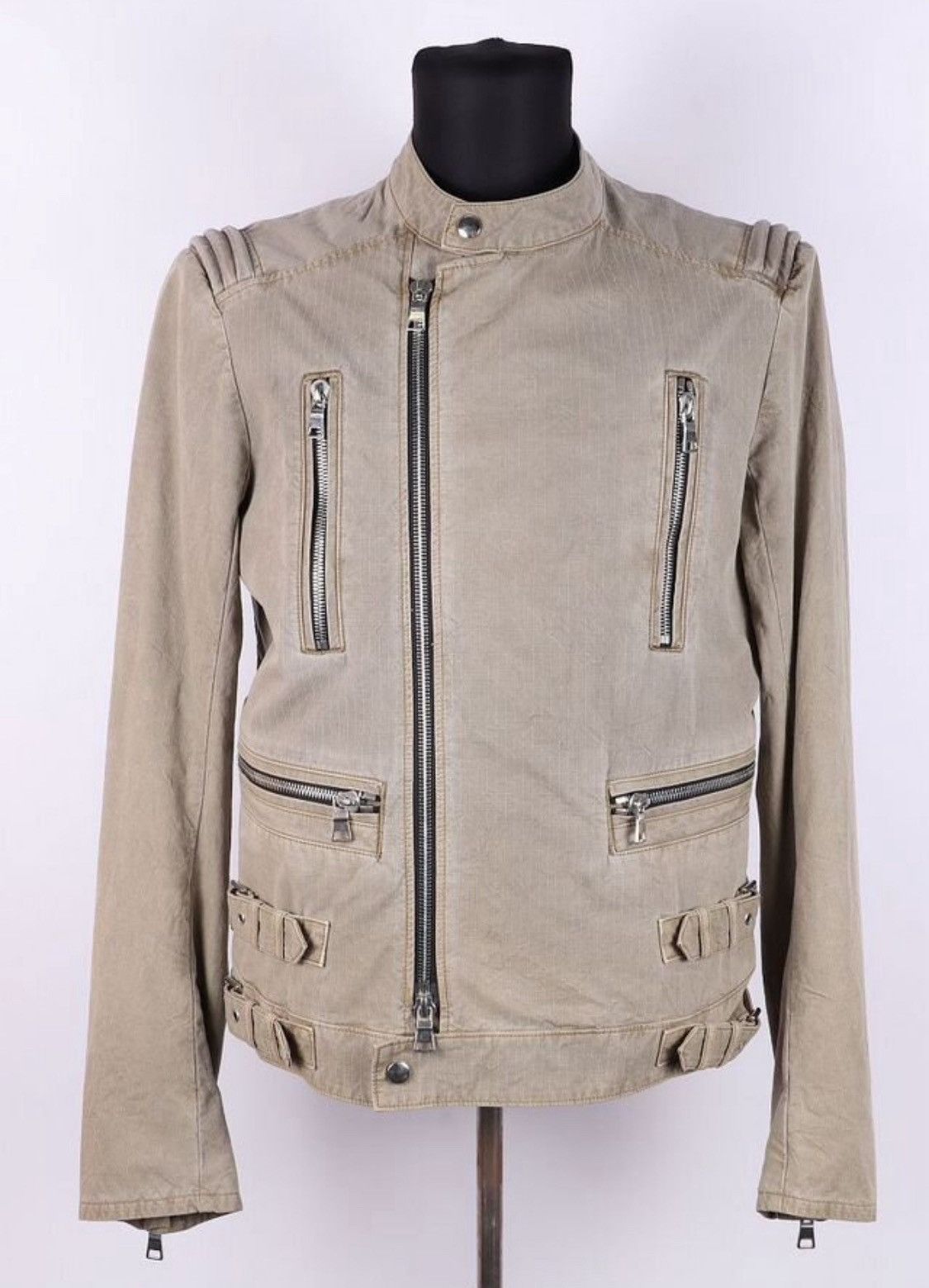 Balmain Balmain Cotton Asymmetrical Zip-Up Biker Jacket Size US L / EU 52-54 / 3 - 1 Thumbnail