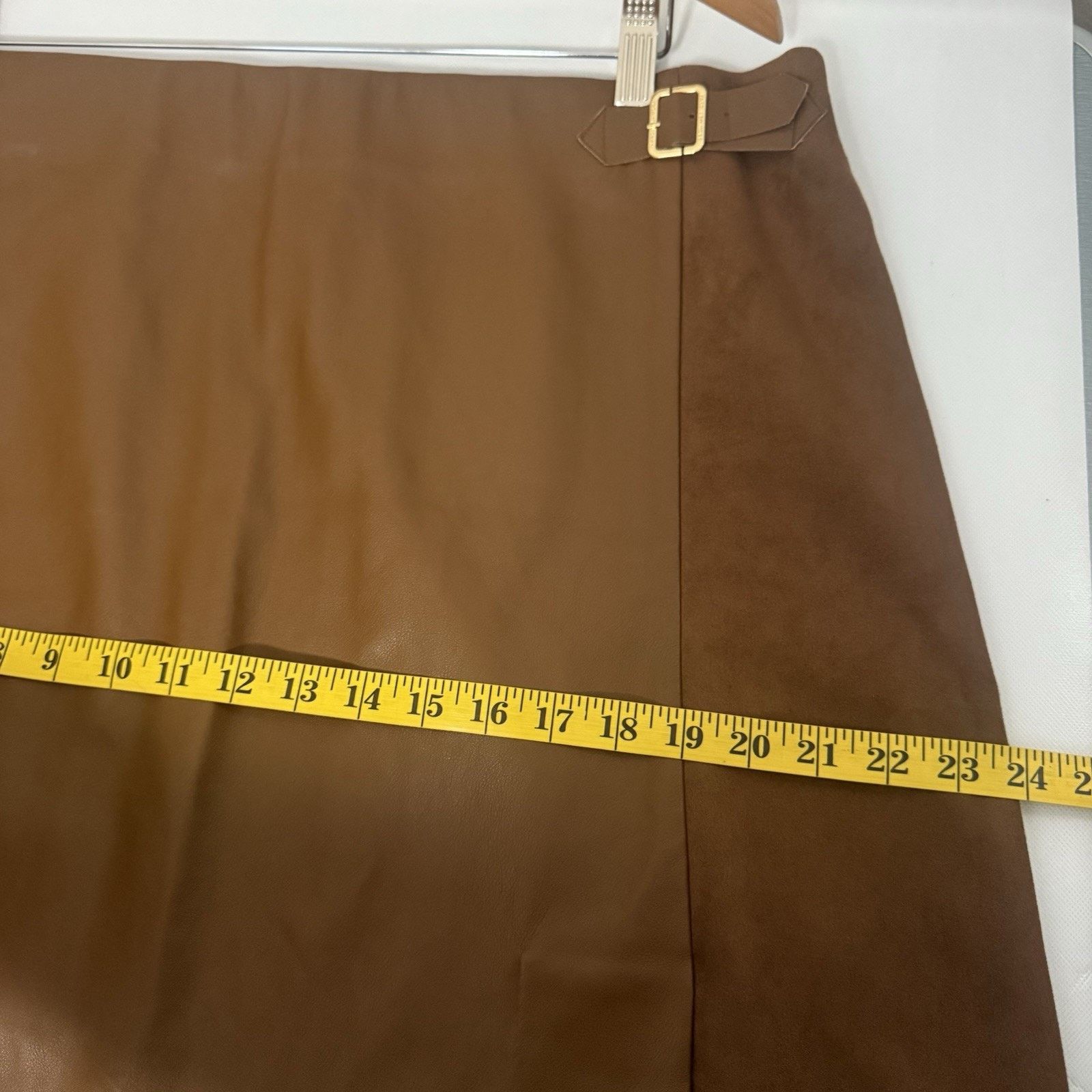 Other Marc New York Faux Leather Suede Skirt Butterscotch Size 37" - 6 Thumbnail