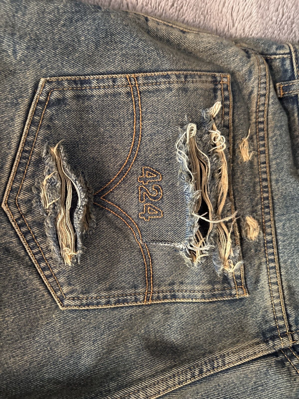 424 424 Blue Big Daddy Denim Shorts Size US 32 / EU 48 - 9 Thumbnail