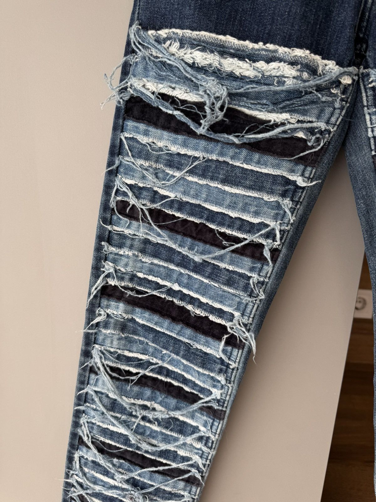 Acne Studios × Jean Acne AW10 Kex Slice Denim Collage Jeans Size 36 Low-Waist Size 25" / US 0 / IT 36 - 3 Thumbnail