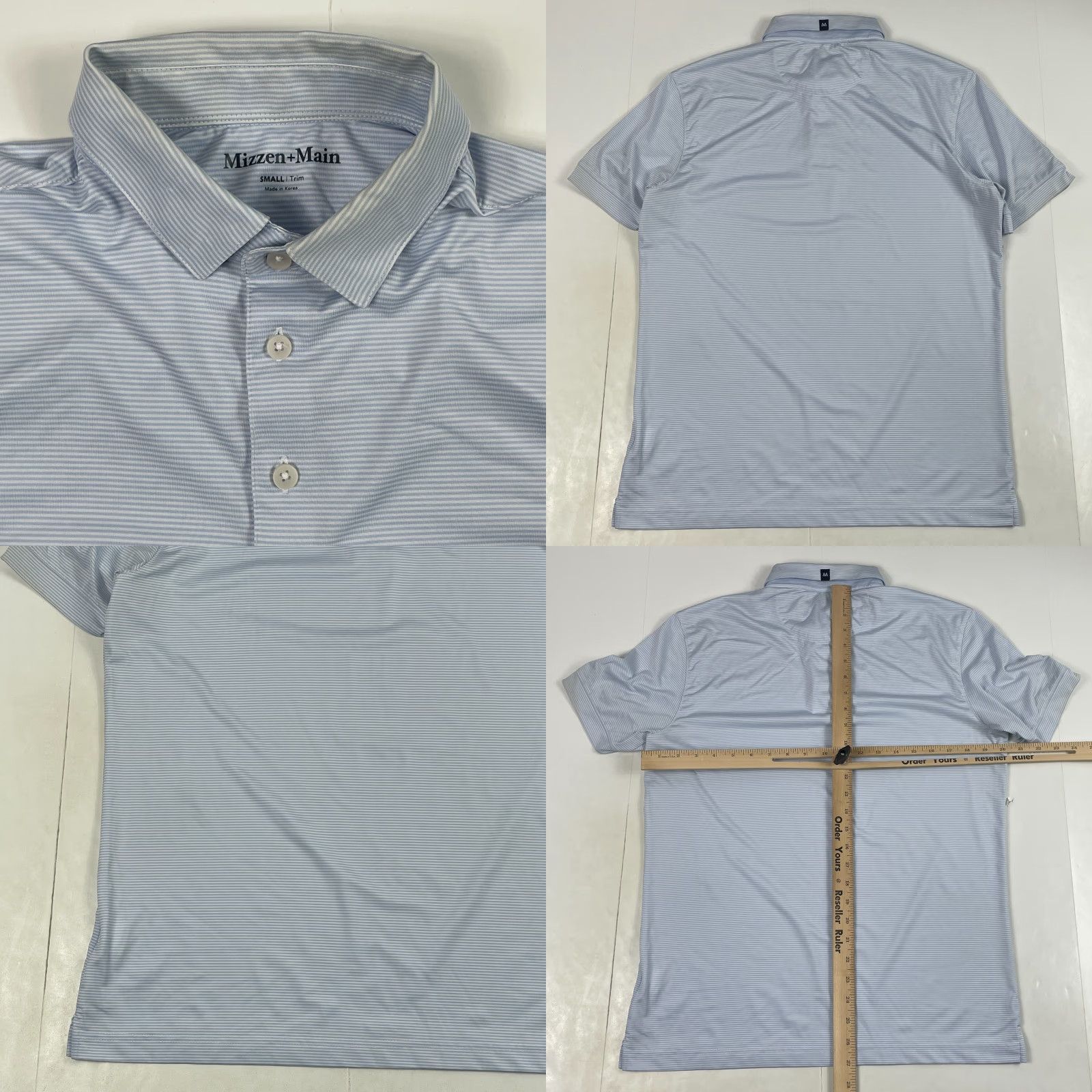 Mizzen+Main Mizzen+Main Polo Shirt Mens Small Blue Performance Short Sleeve Golfing Size US S / EU 44-46 / 1 - 8 Thumbnail