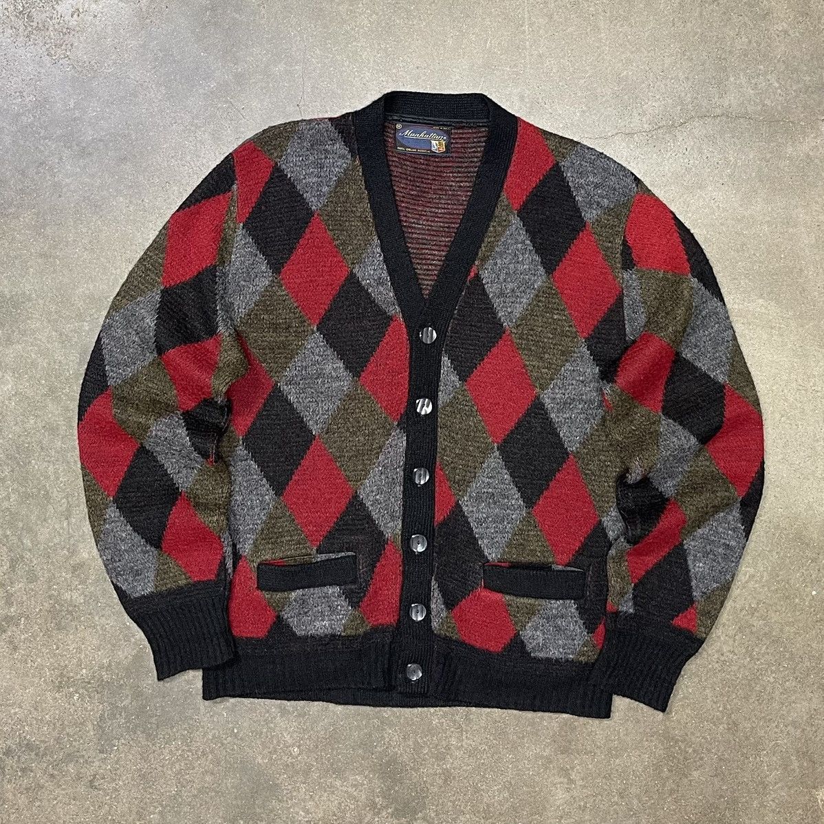 Cardigan × Vintage Crazy Vintage Thick Argyle Style Cardigan Cardigan × Vintage Crazy Vintage Thick Argyle Style Cardigan