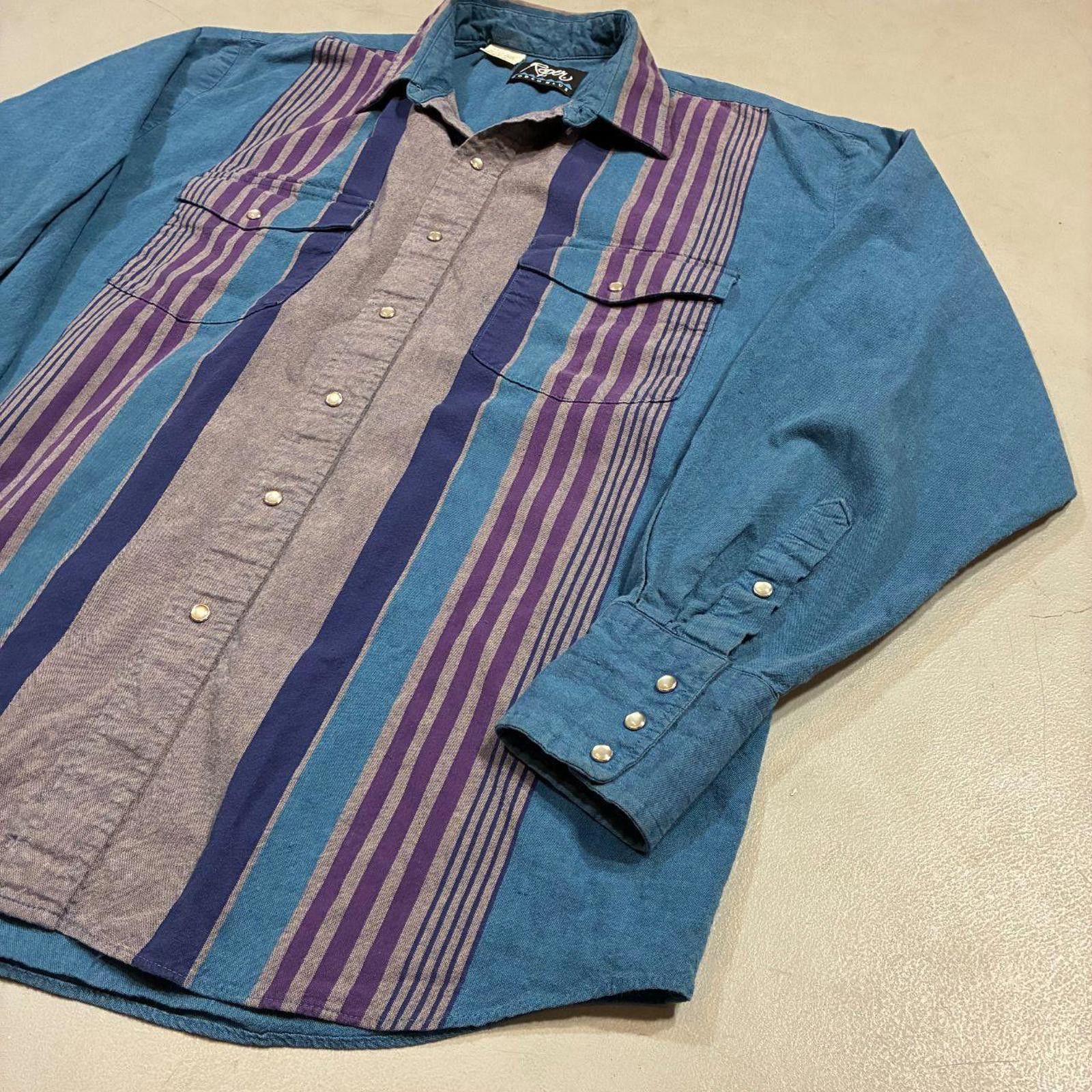 Roper Vintage Roper Rodeo Blue Western Pearl Snap Shirt Size US L / EU 52-54 / 3 - 3 Thumbnail