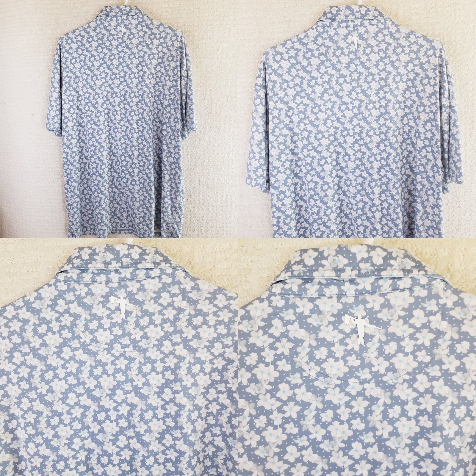 Vintage Anderson Ord Performance Polo Golf Shirt Blue Pink Floral S Sleeve Men’s XL Gray/Blue Pink Floral Embroidered Logo Polo Shirt Men XL Size US XL / EU 56 / 4 - 8 Thumbnail