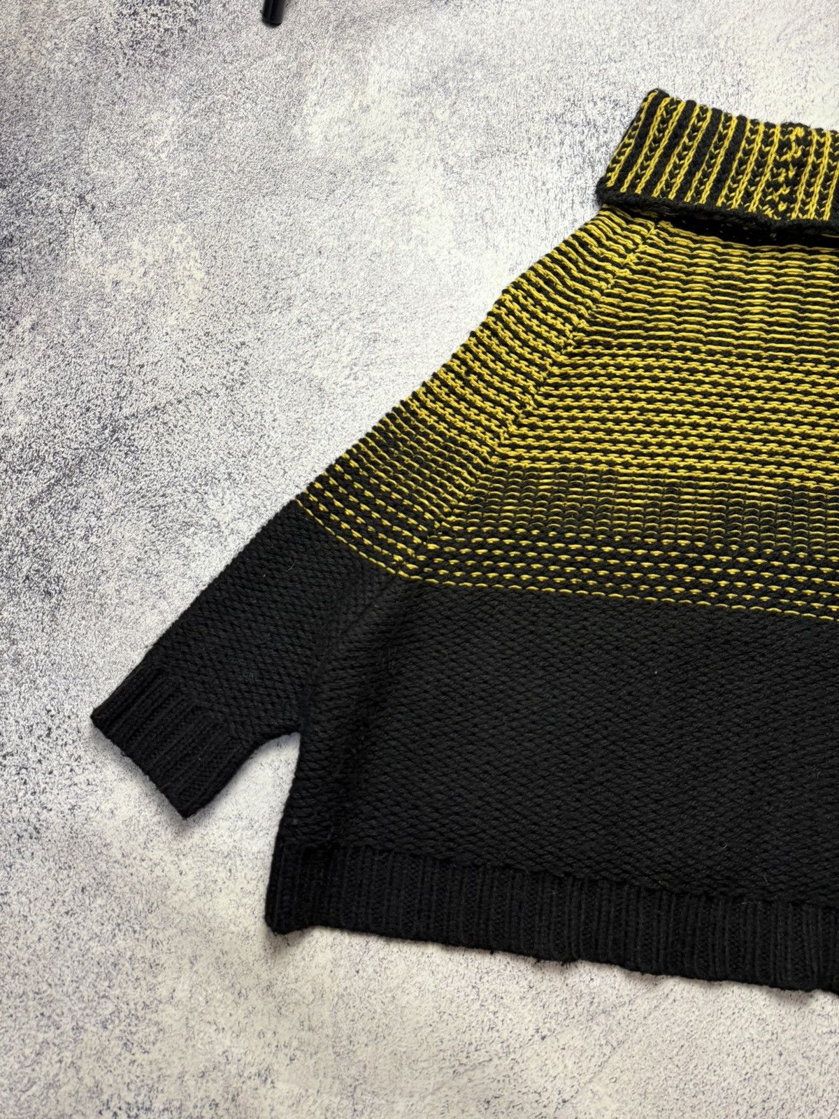 Cop Copine Cop. Copine Black/Yellow Chunky Knit Turtleneck Sweater Size ONE SIZE - 19 Thumbnail