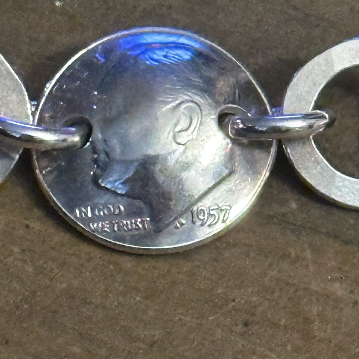 Other 1957 domed dime chain bracelet Size ONE SIZE - 3 Thumbnail