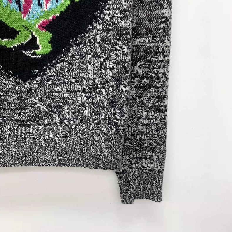 Dior Dior Black and gray love dinosaur inlaid cashmere round-nec Size XS / US 0-2 / IT 36-38 - 4 Thumbnail