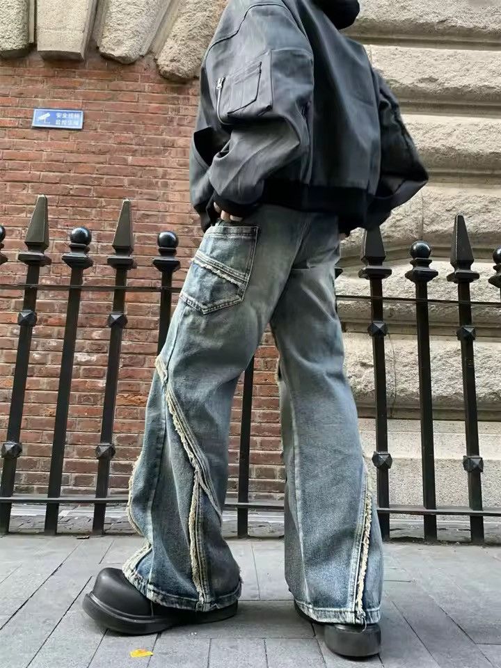 Other Distressed Raw-Edge Deconstructed Cargo Denim Size US 33 - 2 Thumbnail