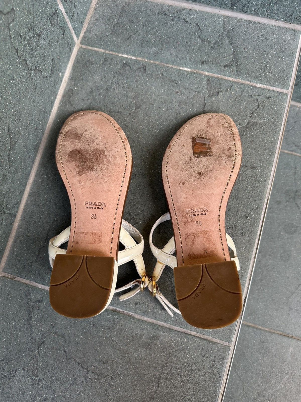 Prada Prada Sandals Made In Italy size 36 White Vintage Rare Size US 5.5 / IT 35.5 - 8 Thumbnail
