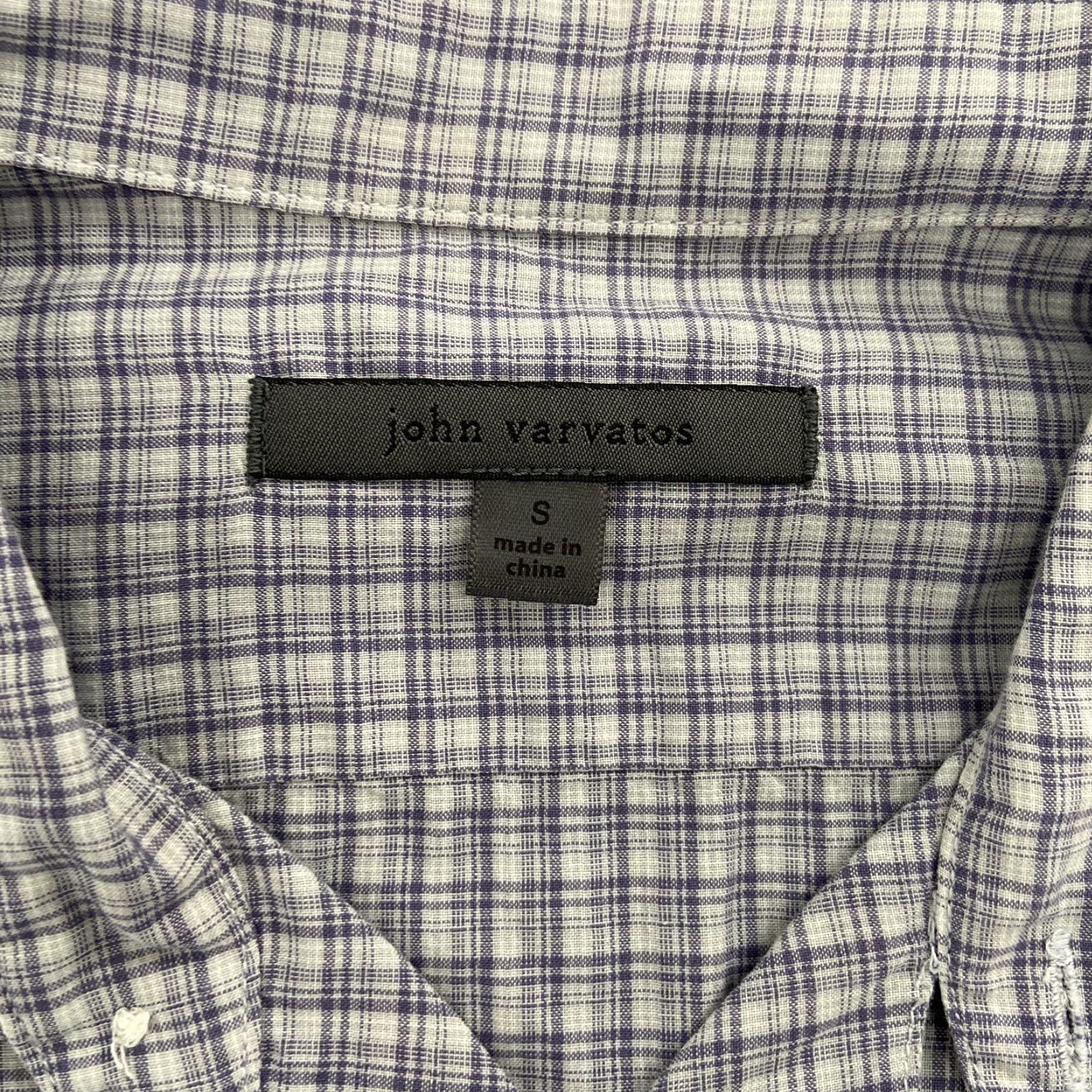 John Varvatos Vintage John Varvatos Men’s S Check Button-Up Long Sleeve Cotton Shirt Purple Gray Size US S / EU 44-46 / 1 - 5 Thumbnail