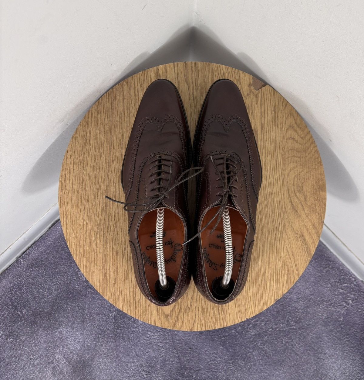 Santoni Santoni Men’s Burgundy Brown Leather Oxford Dress Shoes Size US 9 / EU 42 - 14 Thumbnail