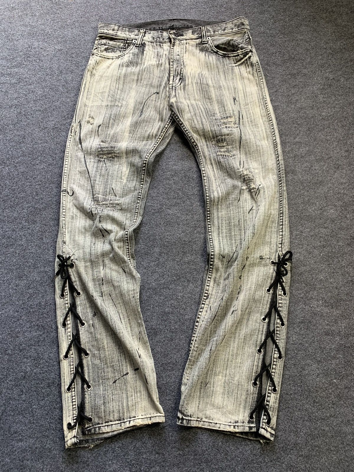 Japanese Brand × Jean Flare laces up japanese brand pant Size US 34 / EU 50 - 3 Thumbnail