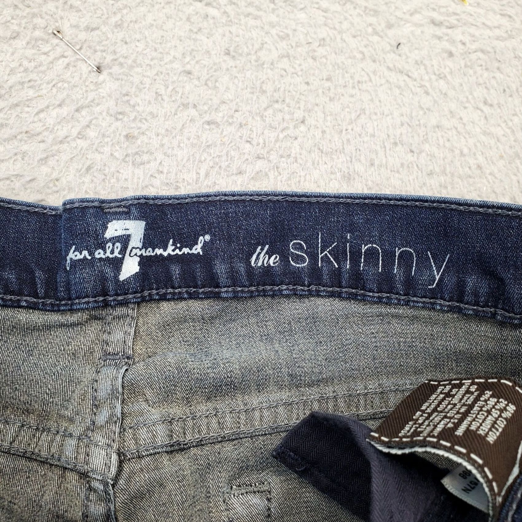 7 For All Mankind 7 For All Mankind The Skinny Jeans Womens 27 Blue Denim Single Stitch Streetwear Jeans Women 90s? Size 27" / US 4 / IT 40 - 6 Thumbnail