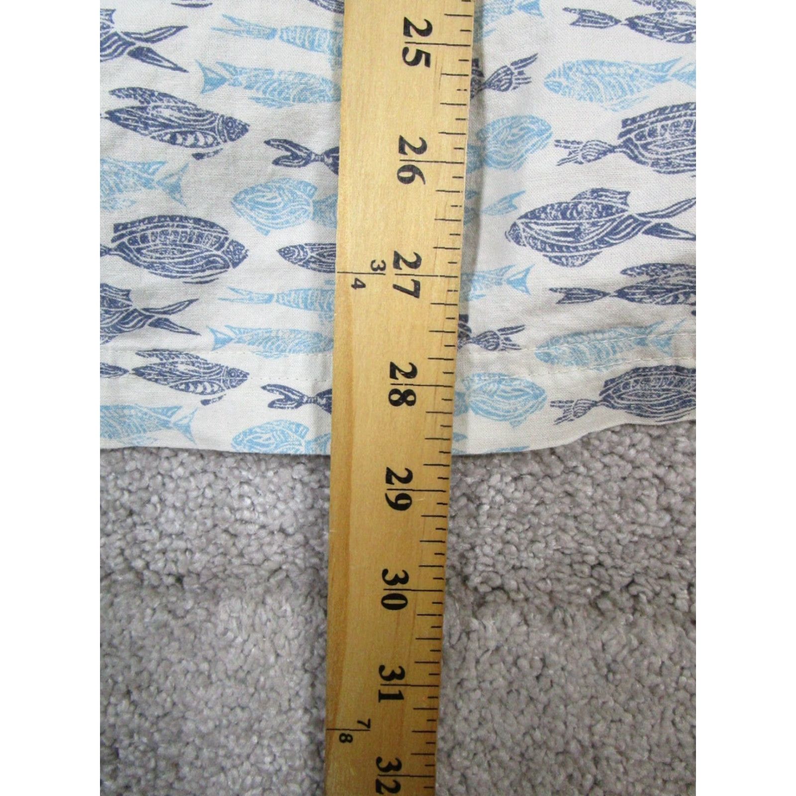 Vintage L.L.Bean Shirt Men Large Blue White Cotton Button-Up Fish Pattern Short Sleeve Collared Button-Down Mens Size US L / EU 52-54 / 3 - 7 Thumbnail
