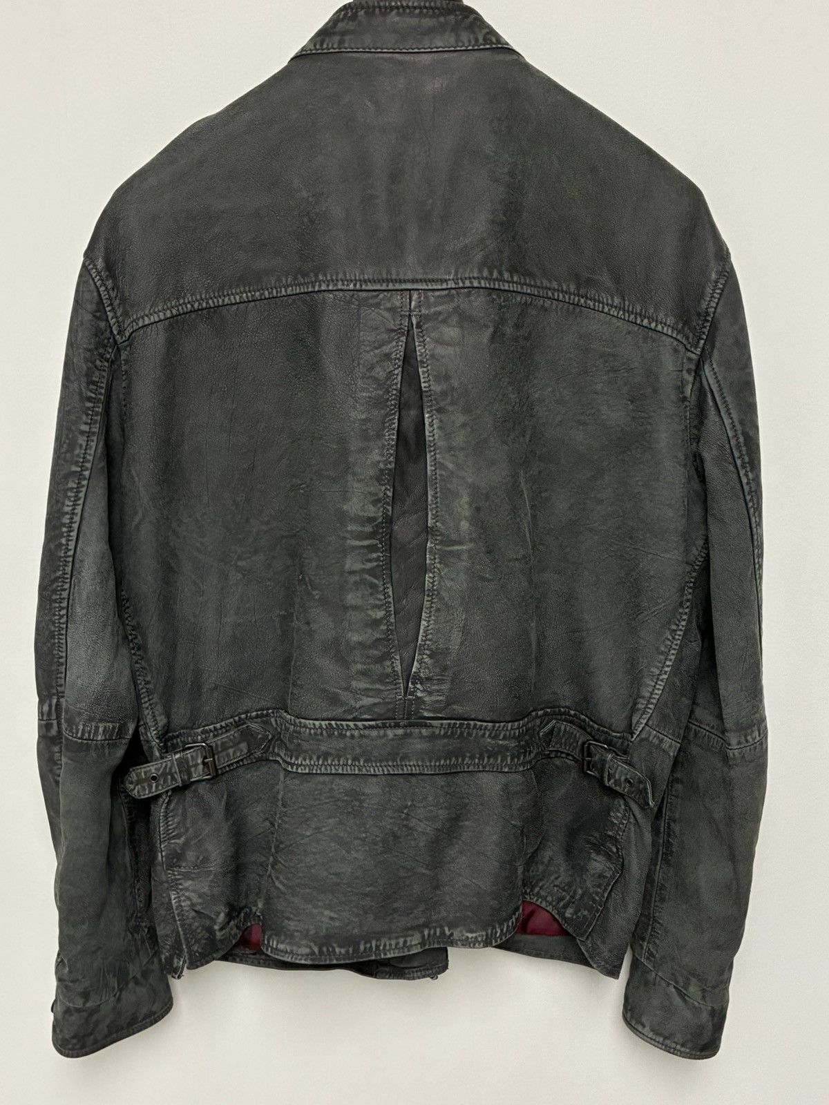 John Varvatos Nick Jonas Distressed Leather Racer Jacket Large Size US L / EU 52-54 / 3 - 13 Thumbnail