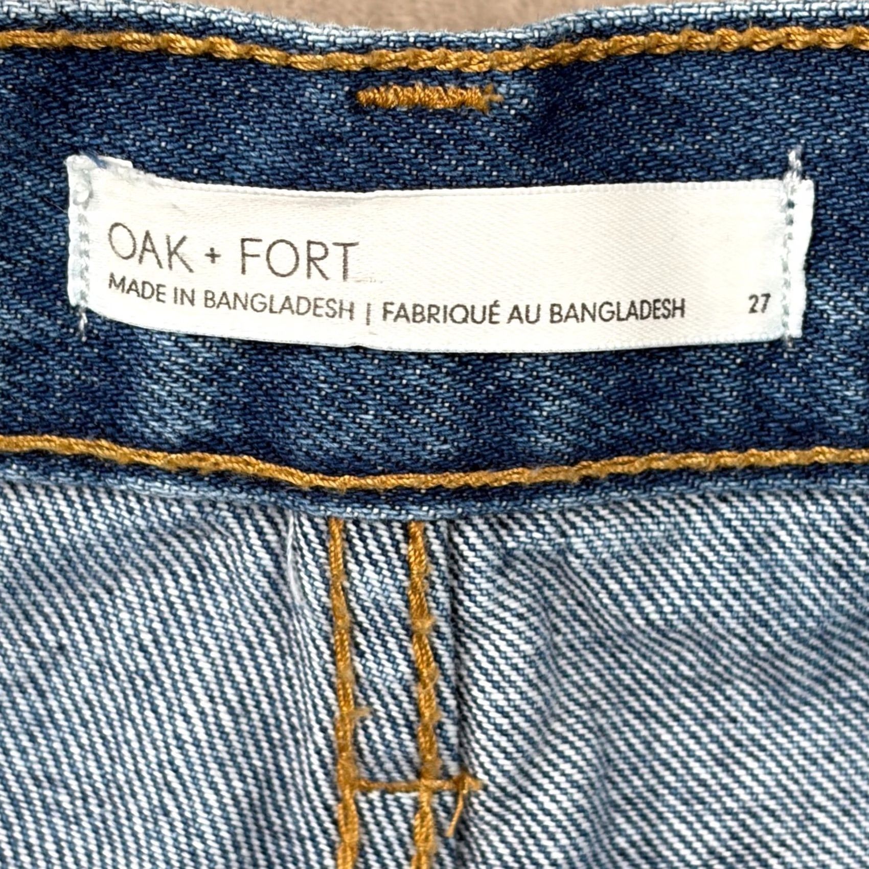 Oak + Fort Oak + Fort Jeans Wide-Leg High Waisted 27 Blue Slit 29in Inseam 100% Cotton Denim Women Size 27" / US 4 / IT 40 - 7 Thumbnail