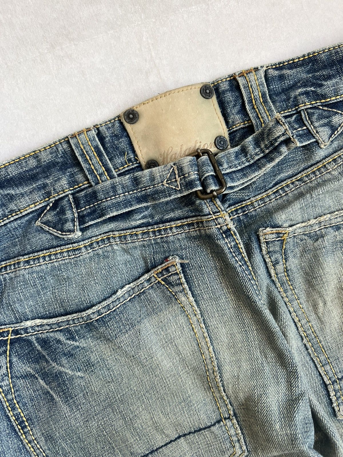 Japanese Brand Halation Buckle Belt Distressed Japanese Selvedge Denim Size US 32 / EU 48 - 15 Thumbnail