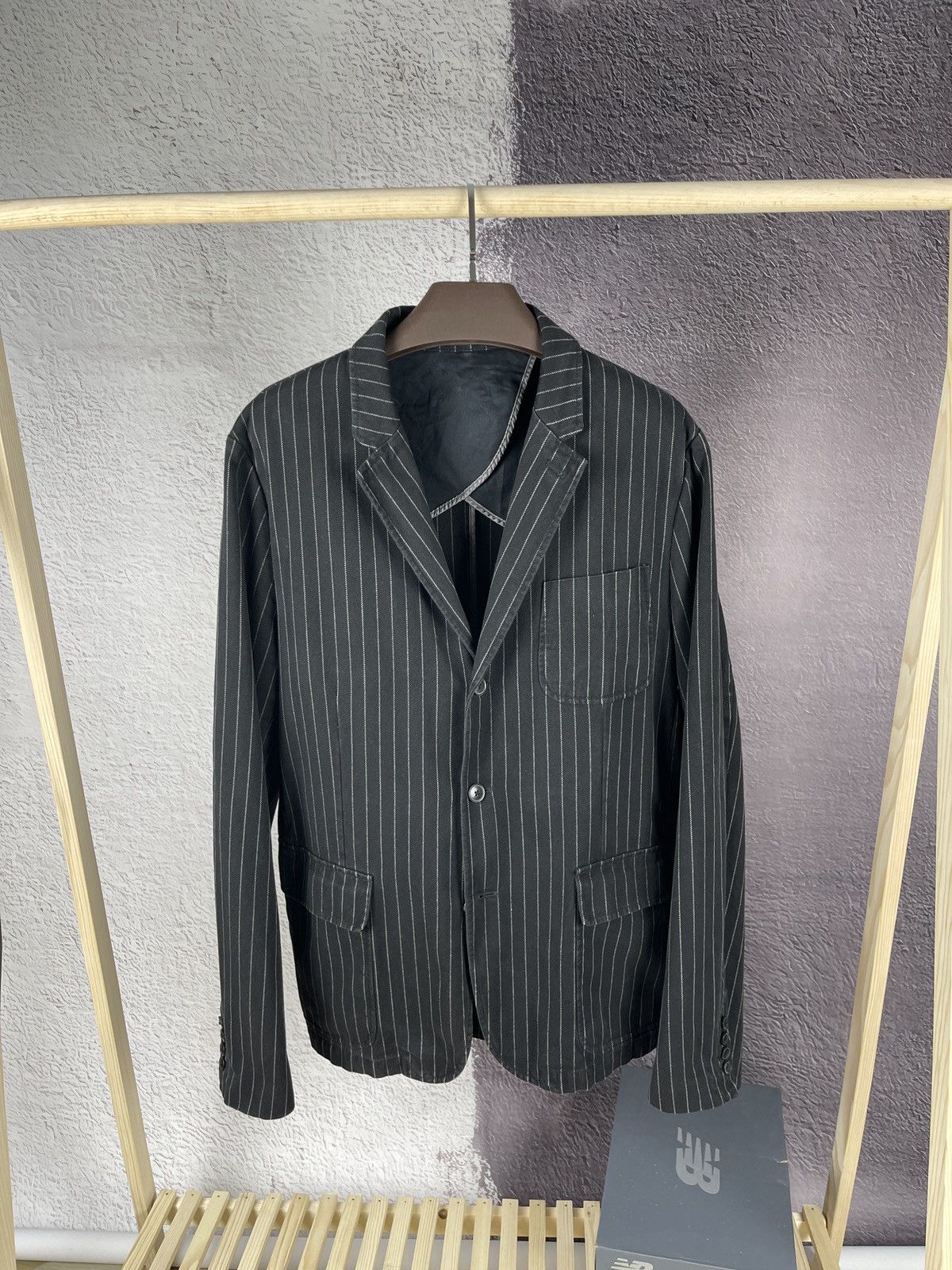 Polo Ralph Lauren Polo Ralph Lauren black striped cotton unlined blazer Size 46R - 2 Thumbnail