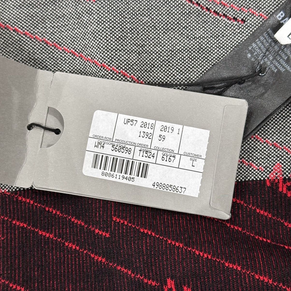 Balenciaga NWT BALENCIAGA RED KNIT LOGO SWEATER LARGE (runs small) Size L / US 10 / IT 46 - 12 Thumbnail