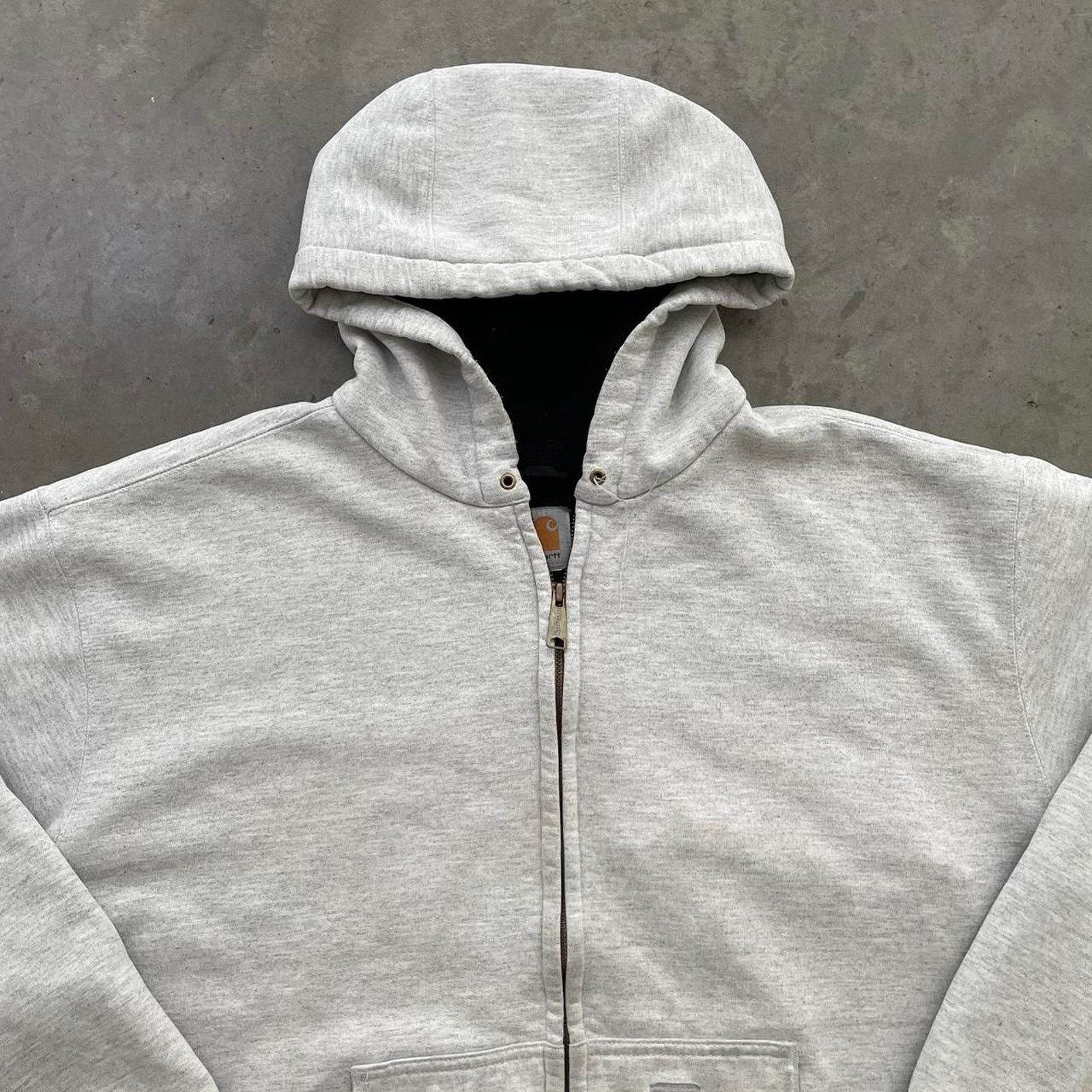 Carhartt Vintage Carhartt Grey Distressed Heavy Hoodie Size US XXL / EU 58 / 5 - 2 Thumbnail