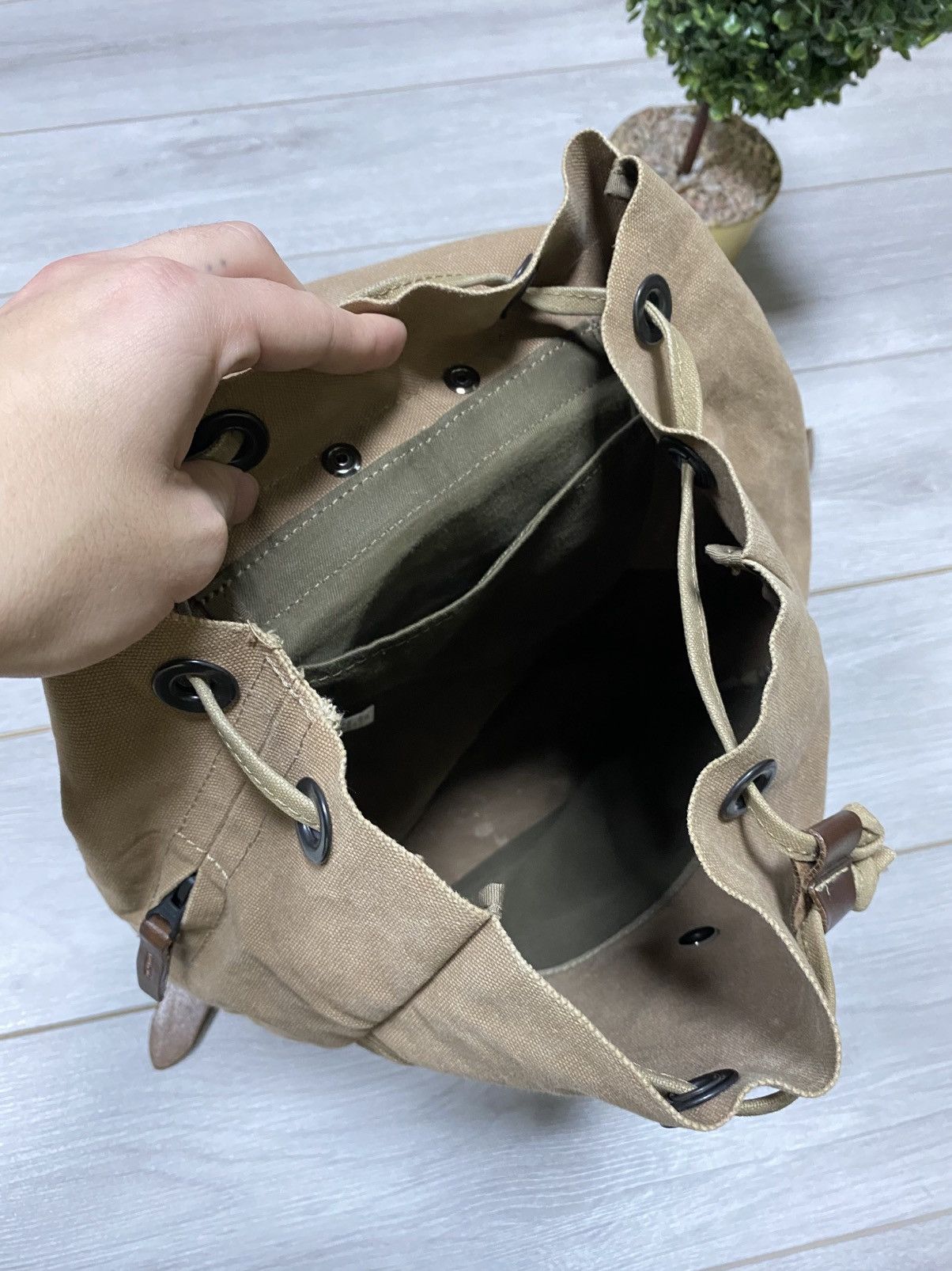 Japanese Brand Vintage Unisex Baggy Port Japan Rucksack Canvas Bagpack Size ONE SIZE - 3 Thumbnail