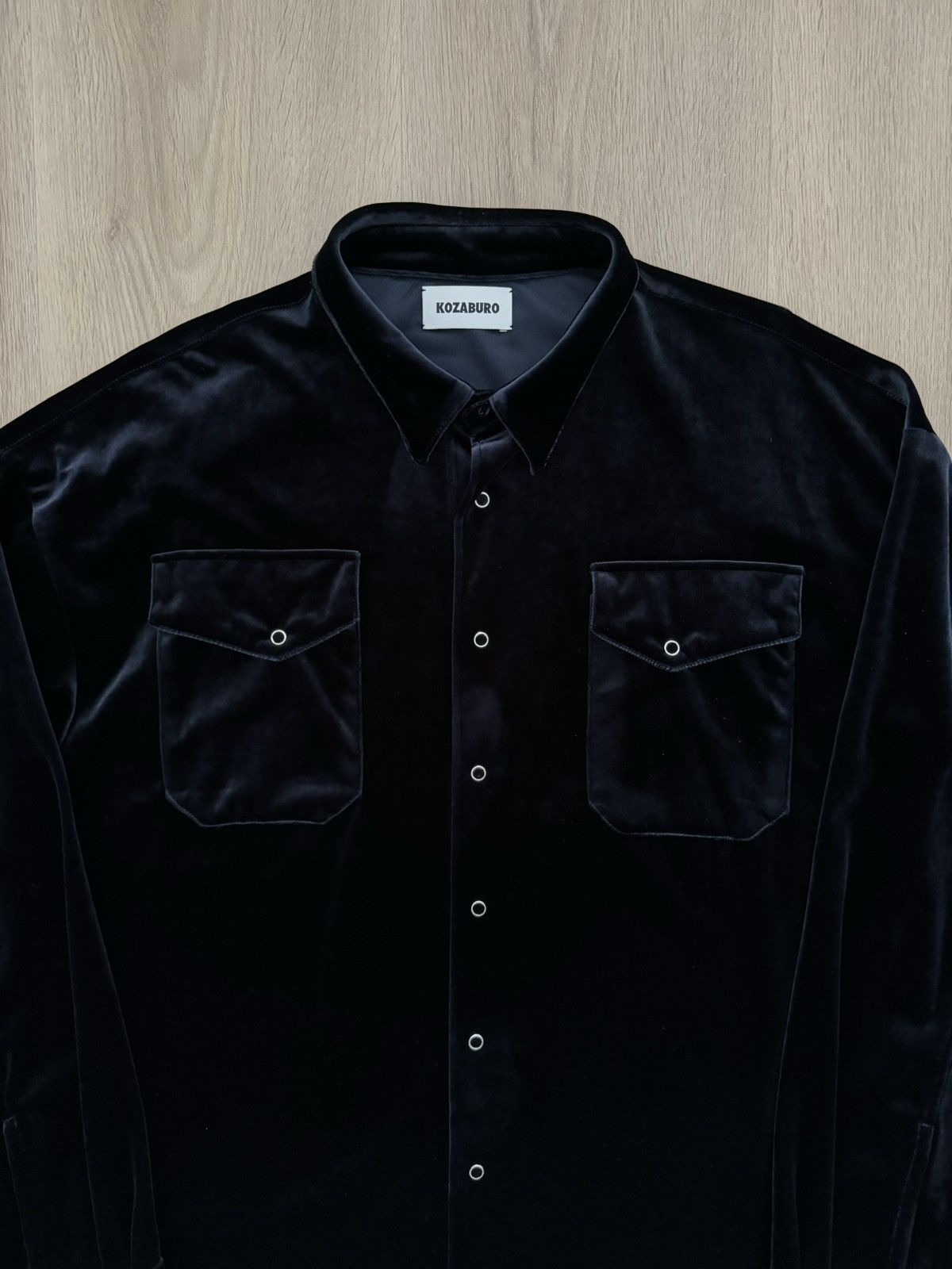 Kozaburo AW22 Velour Boxy Fit Snap Button Shirt | Grailed