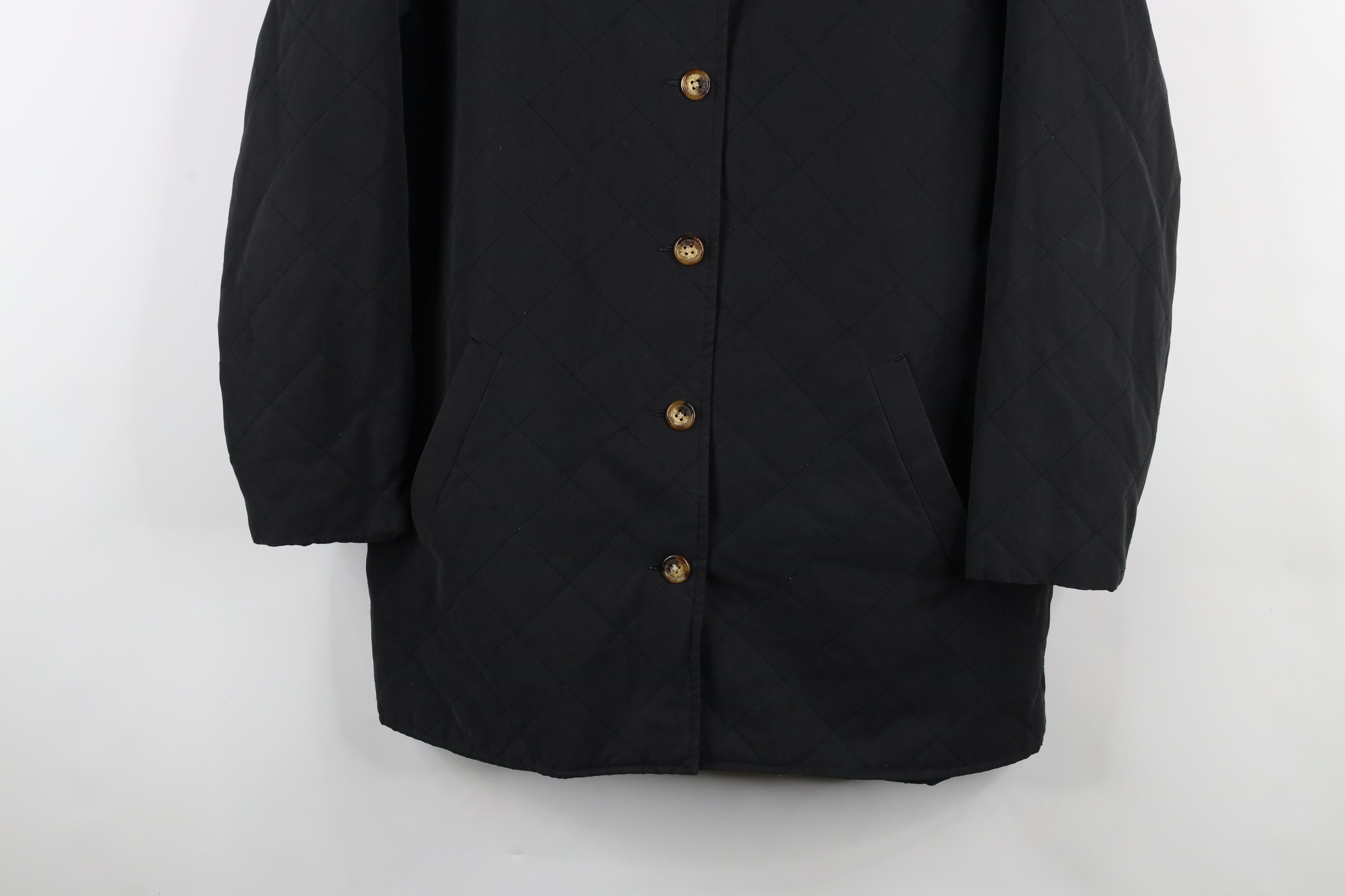 Orvis × Vintage Vintage Orvis Faded Blank Quilted Full Button Jacket Black Size L / US 10 / IT 46 - 3 Thumbnail