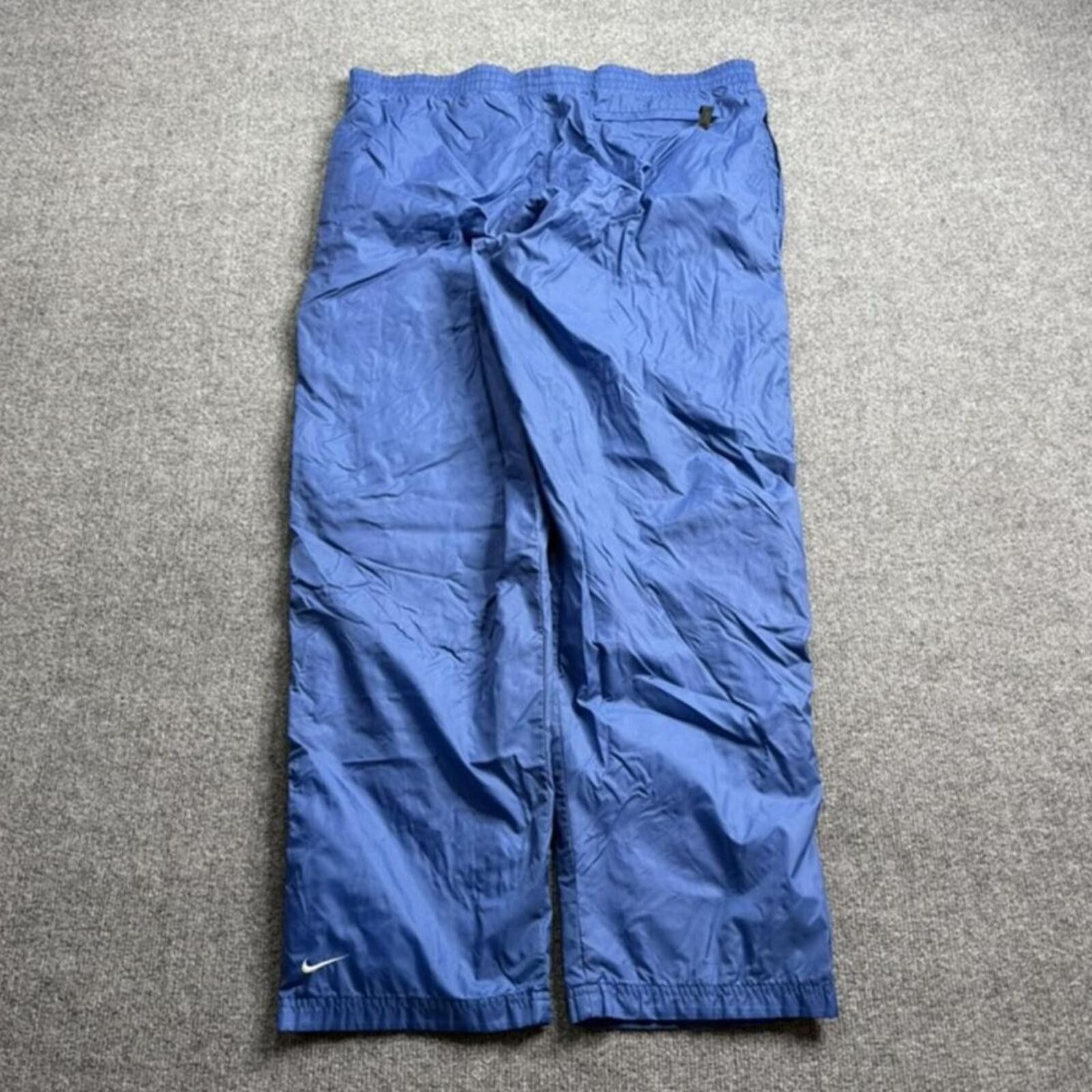 Nike Y2K Nike Baggy Wide Leg Nylon Insulated Trackpants Blue L Size US 34 / EU 50 - 2 Thumbnail
