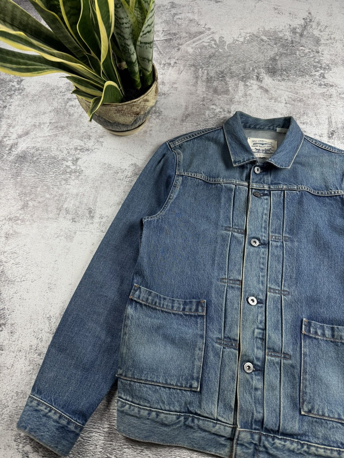 Levi's Made & Crafted Levis Made Crafted Pleated Front Type Work Blue Men’s Trucker Denim Jeans Jacket Size US M / EU 48-50 / 2 - 6 Thumbnail