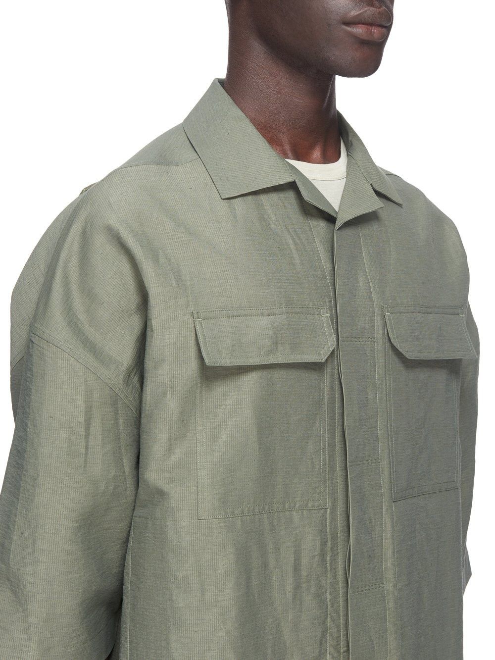 Rick Owens o1y0325 Linen Shirt in Green Size US S / EU 44-46 / 1 - 2 Thumbnail