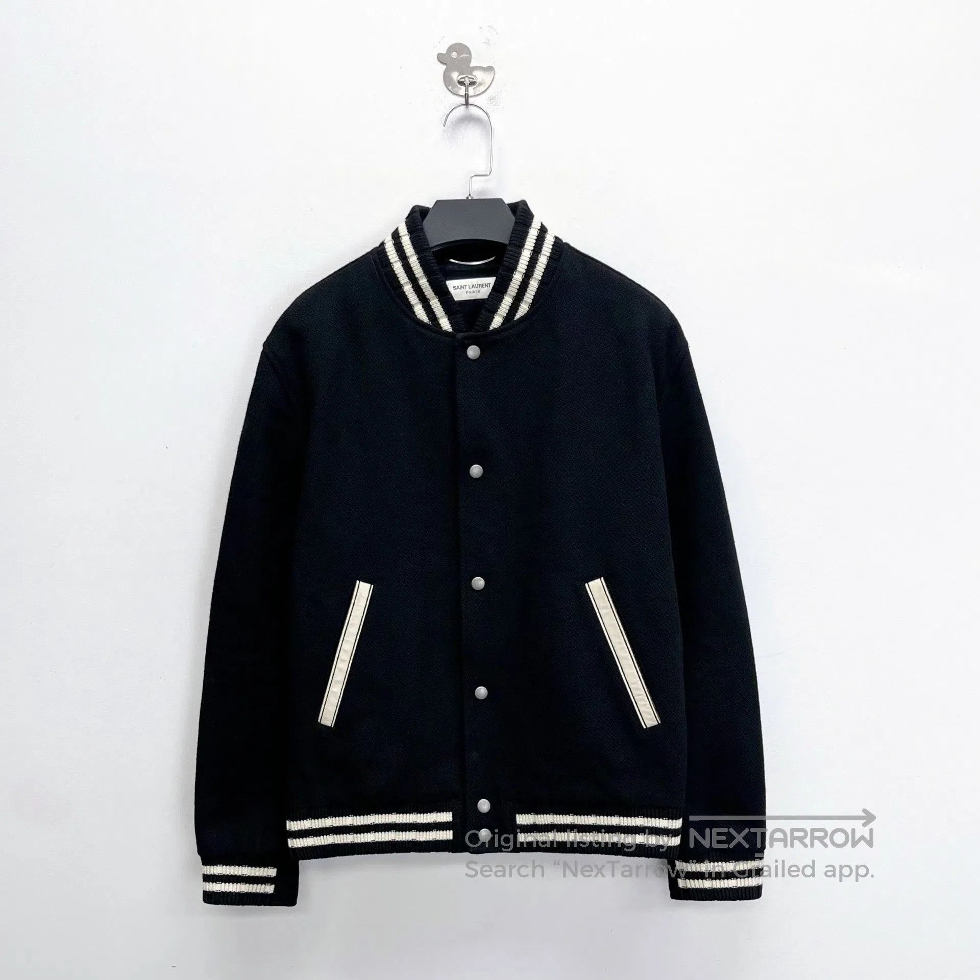 Saint Laurent Paris Saint Laurent Black White Striped Baseball Jacket. Size US L / EU 52-54 / 3 - 3 Thumbnail