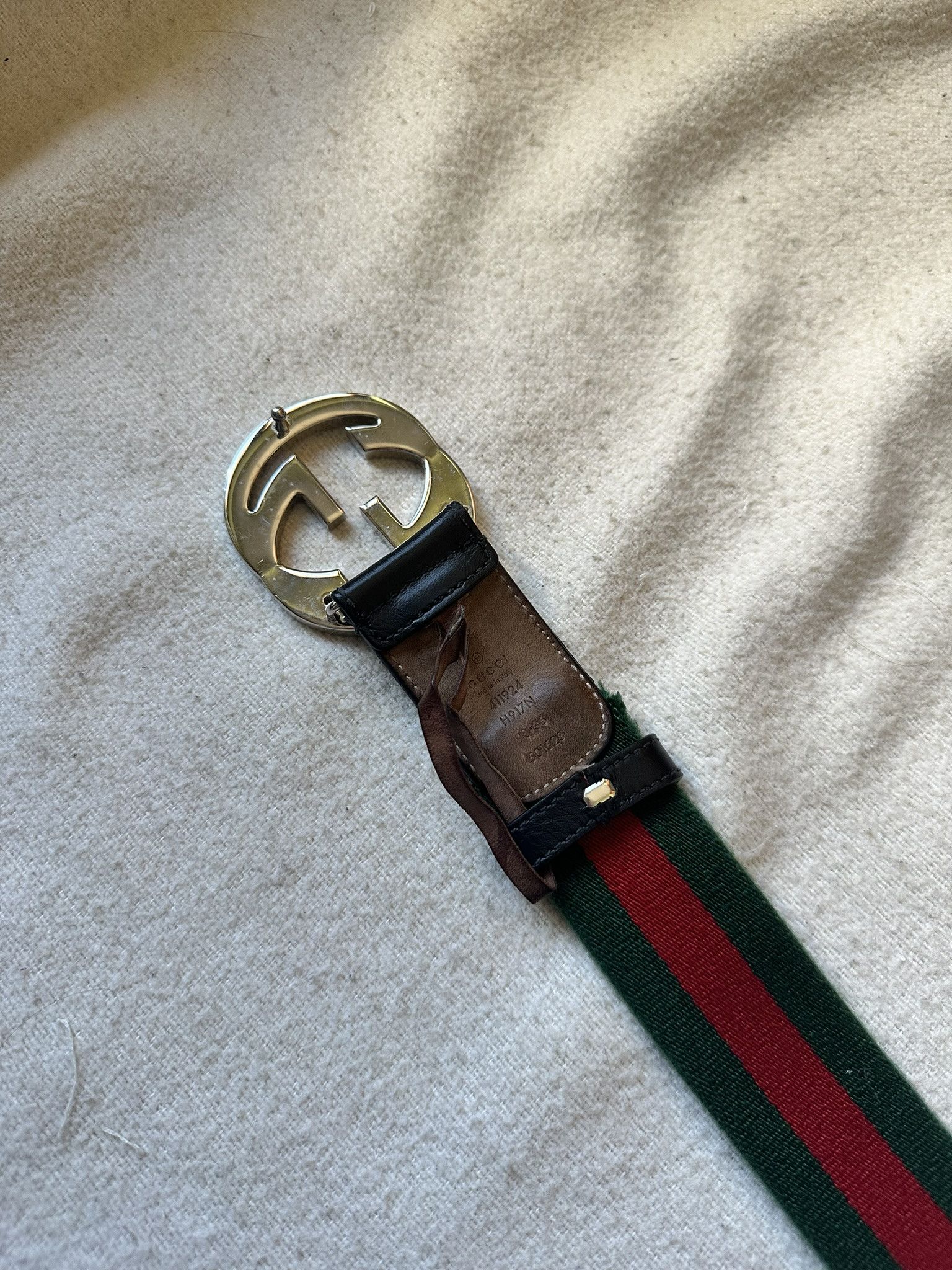Gucci Gucci Belt Web Green and Red Interlocking G Classic Size 36 - 11 Thumbnail