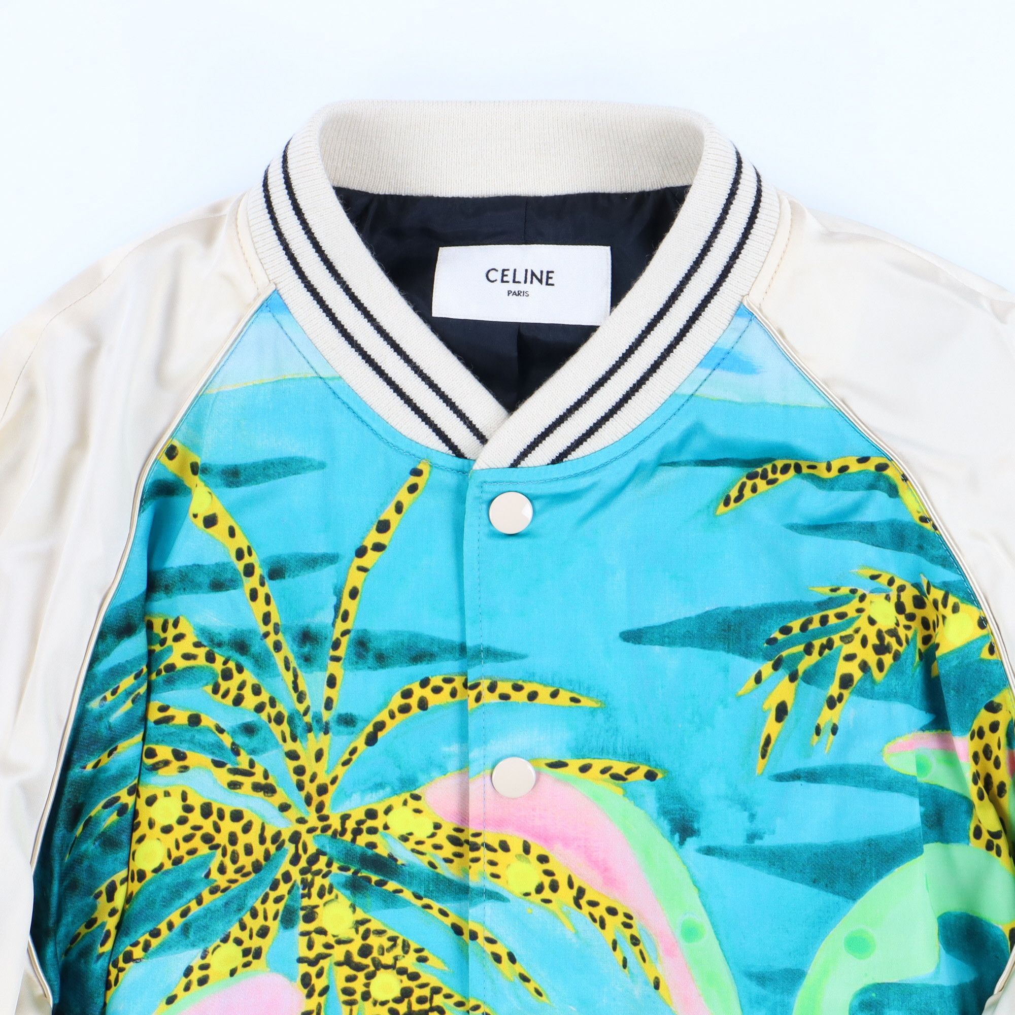 Celine x Tyson Reeder Hawaiian Satin Souvenir Teddy Jacket Size US XXL / EU 58 / 5 - 10 Thumbnail
